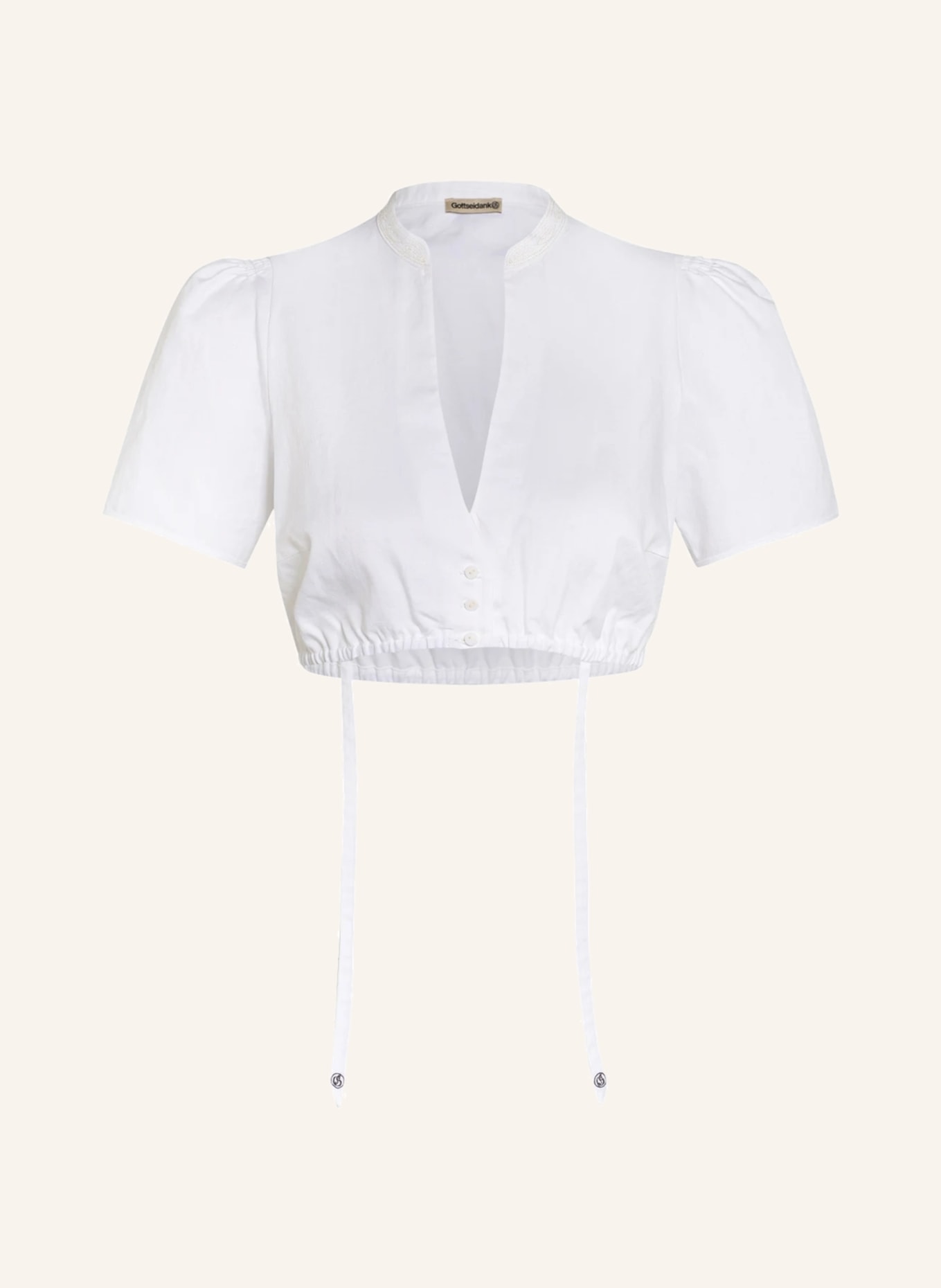 Gottseidank Dirndl blouse POMPADOUR with linen, Color: WHITE (Image 1)