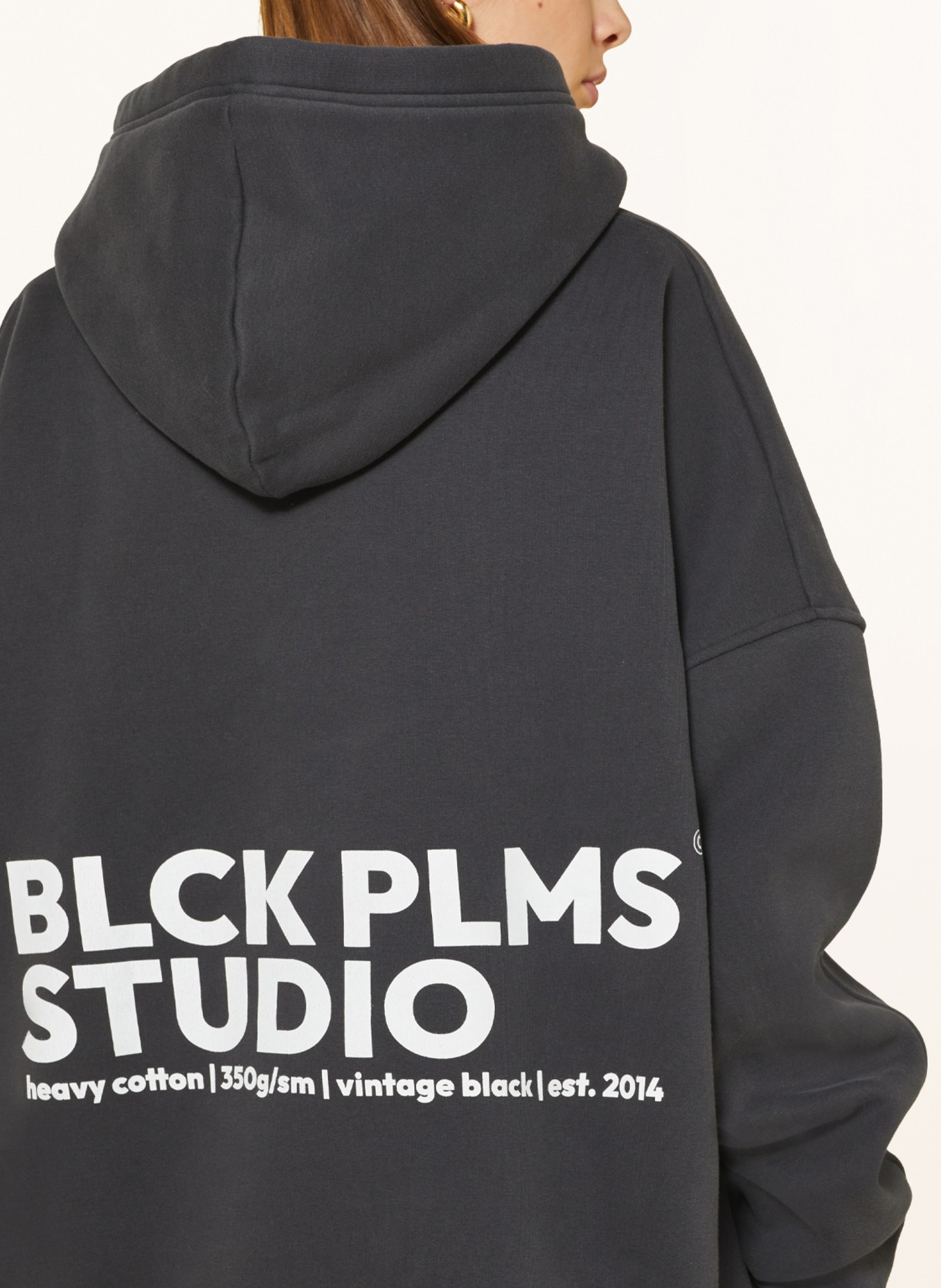black palms Oversized hoodie HONEY, Color: DARK GRAY/ WHITE (Image 5)