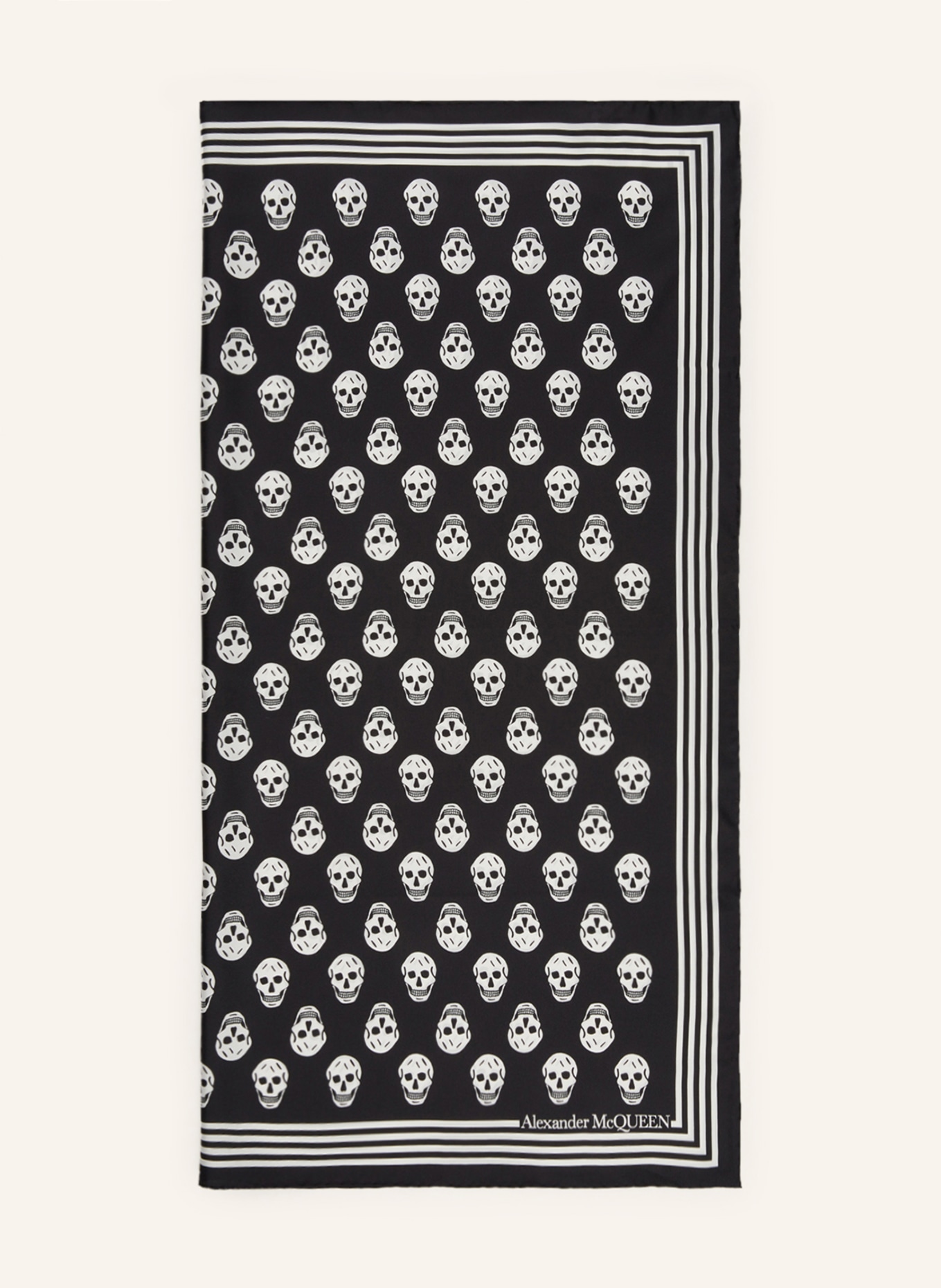 Alexander McQUEEN Silk scarf, Color: BLACK/ ECRU (Image 1)