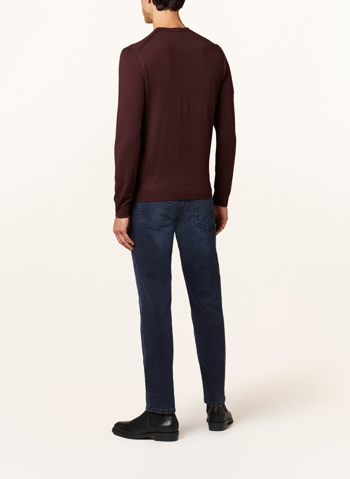 REISS Sweater WESSEX made of merino wool, Color: DARK RED (Image 3)