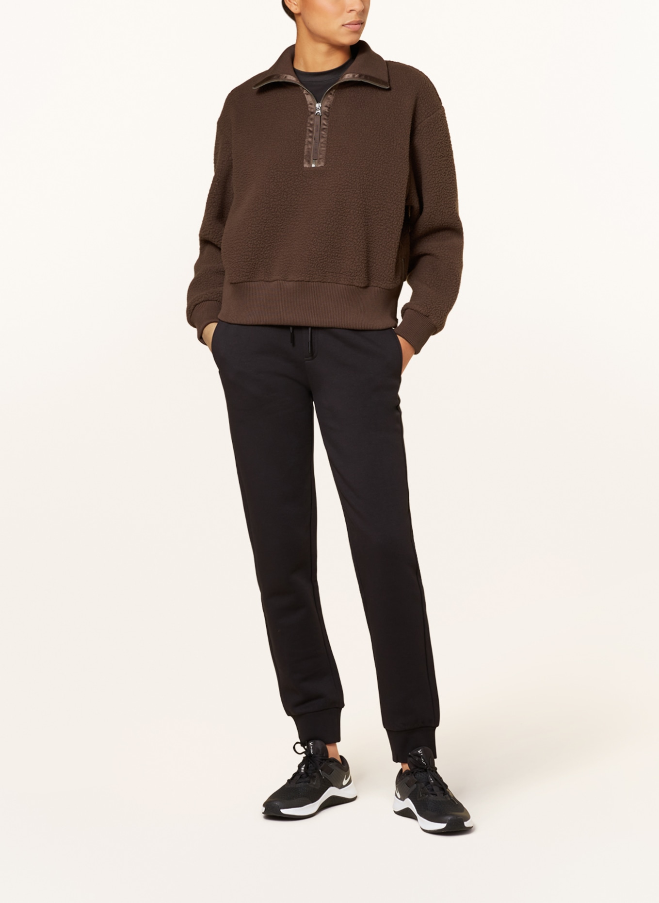 VARLEY Fleece half-zip sweater ROSELLE, Color: BROWN (Image 2)