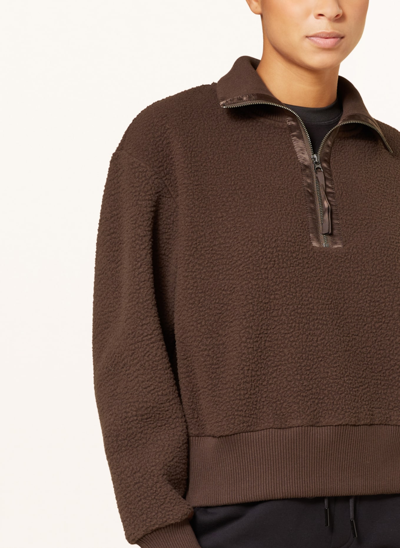 VARLEY Fleece half-zip sweater ROSELLE, Color: BROWN (Image 4)