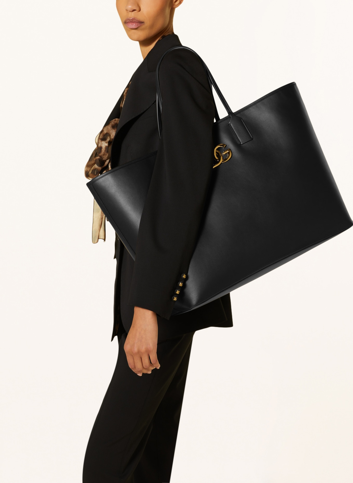 DOLCE & GABBANA Shopper with pouch, Color: BLACK (Image 4)