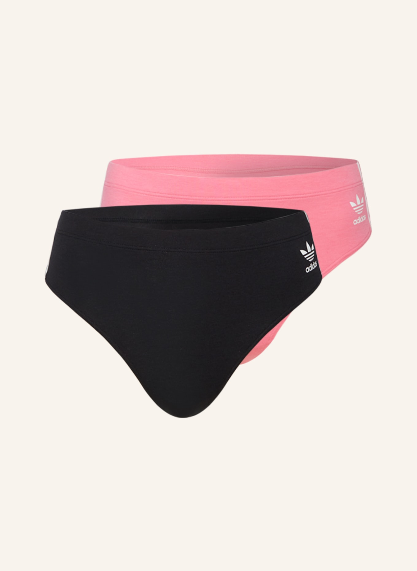 adidas Originals 2-pack high-waisted thongs, Color: BLACK/ PINK (Image 1)