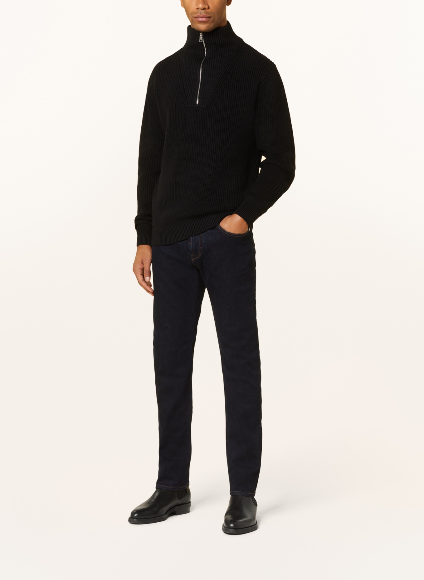 BALDESSARINI Half-zip sweater, Color: BLACK (Image 2)