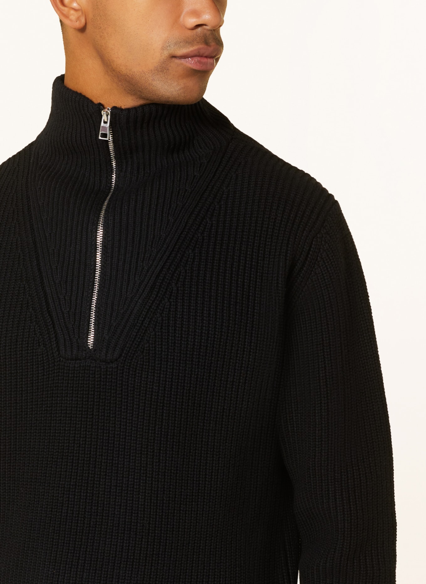 BALDESSARINI Half-zip sweater, Color: BLACK (Image 4)