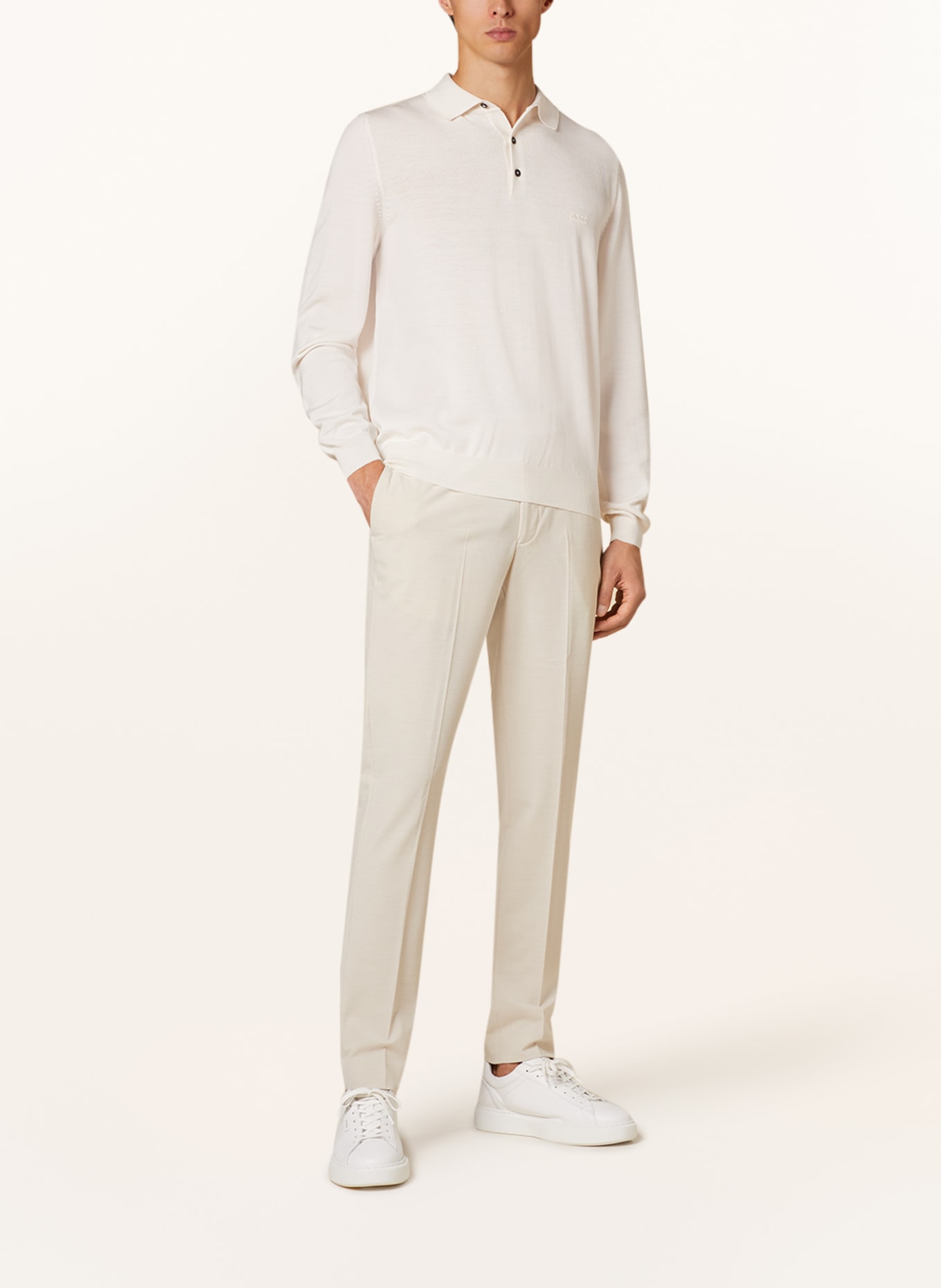 BOSS Knit polo shirt BONO , Color: WHITE (Image 2)