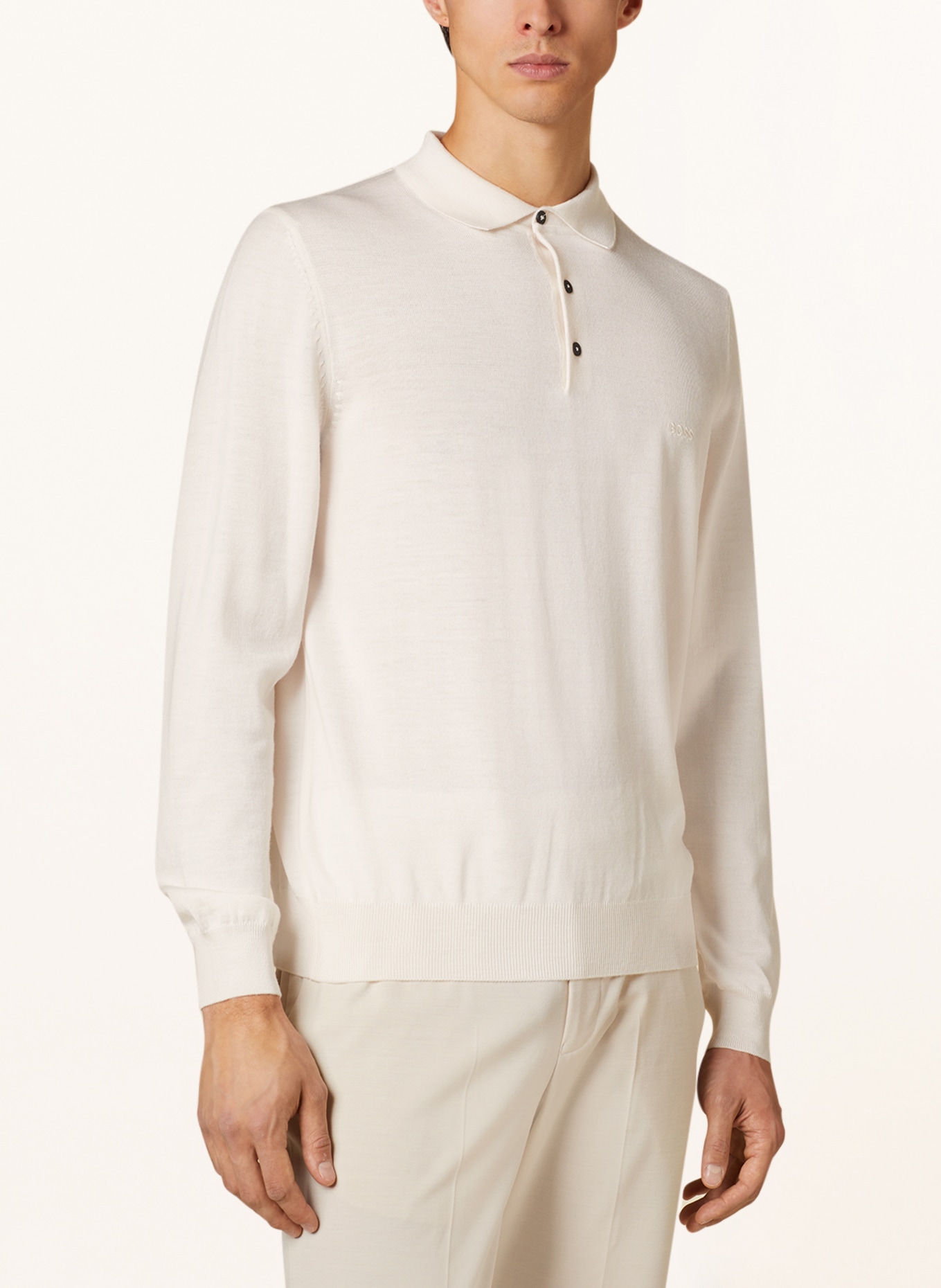 BOSS Knit polo shirt BONO , Color: WHITE (Image 4)
