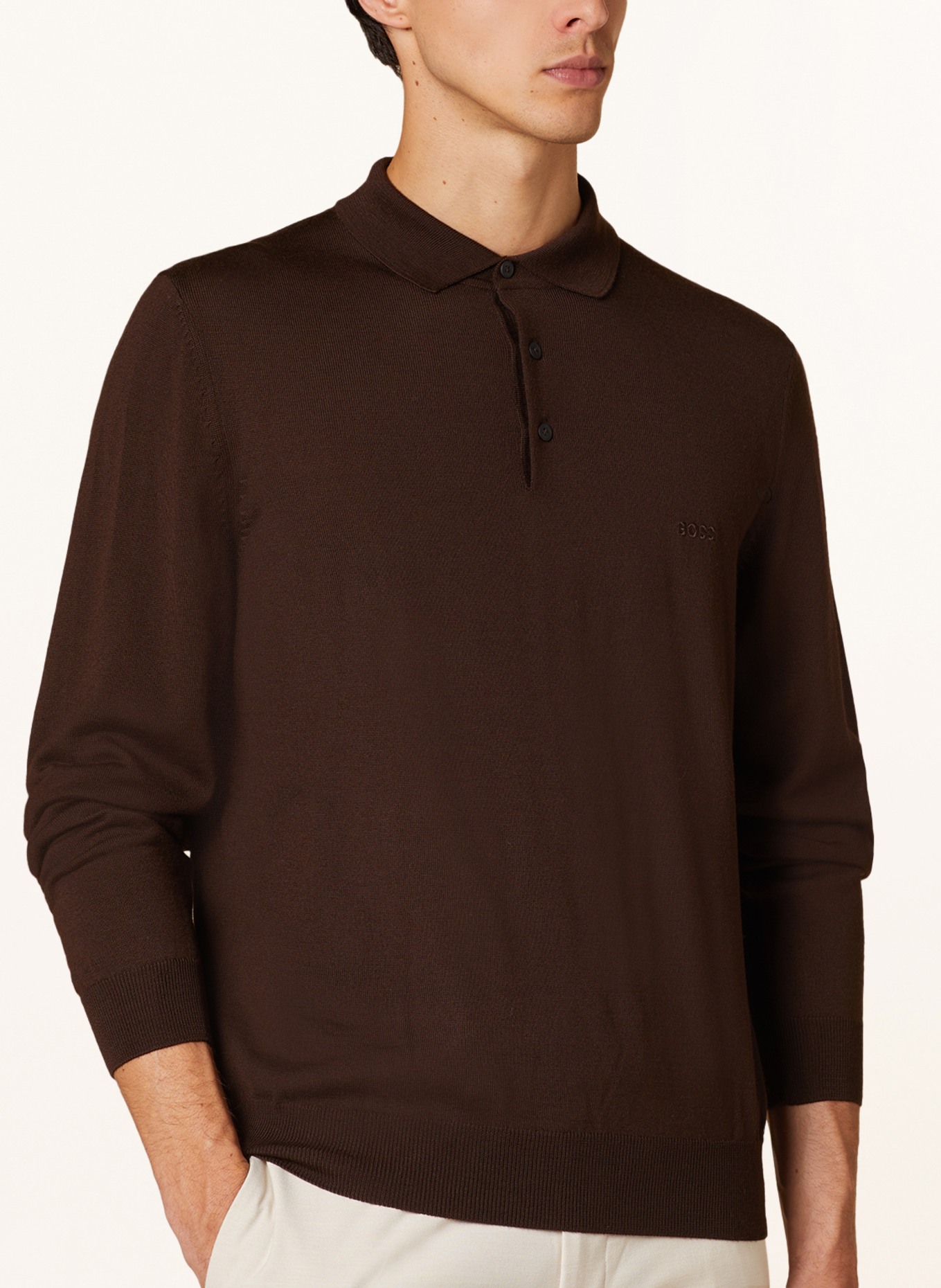 BOSS Strick-Poloshirt BONO , Farbe: BRAUN (Bild 4)
