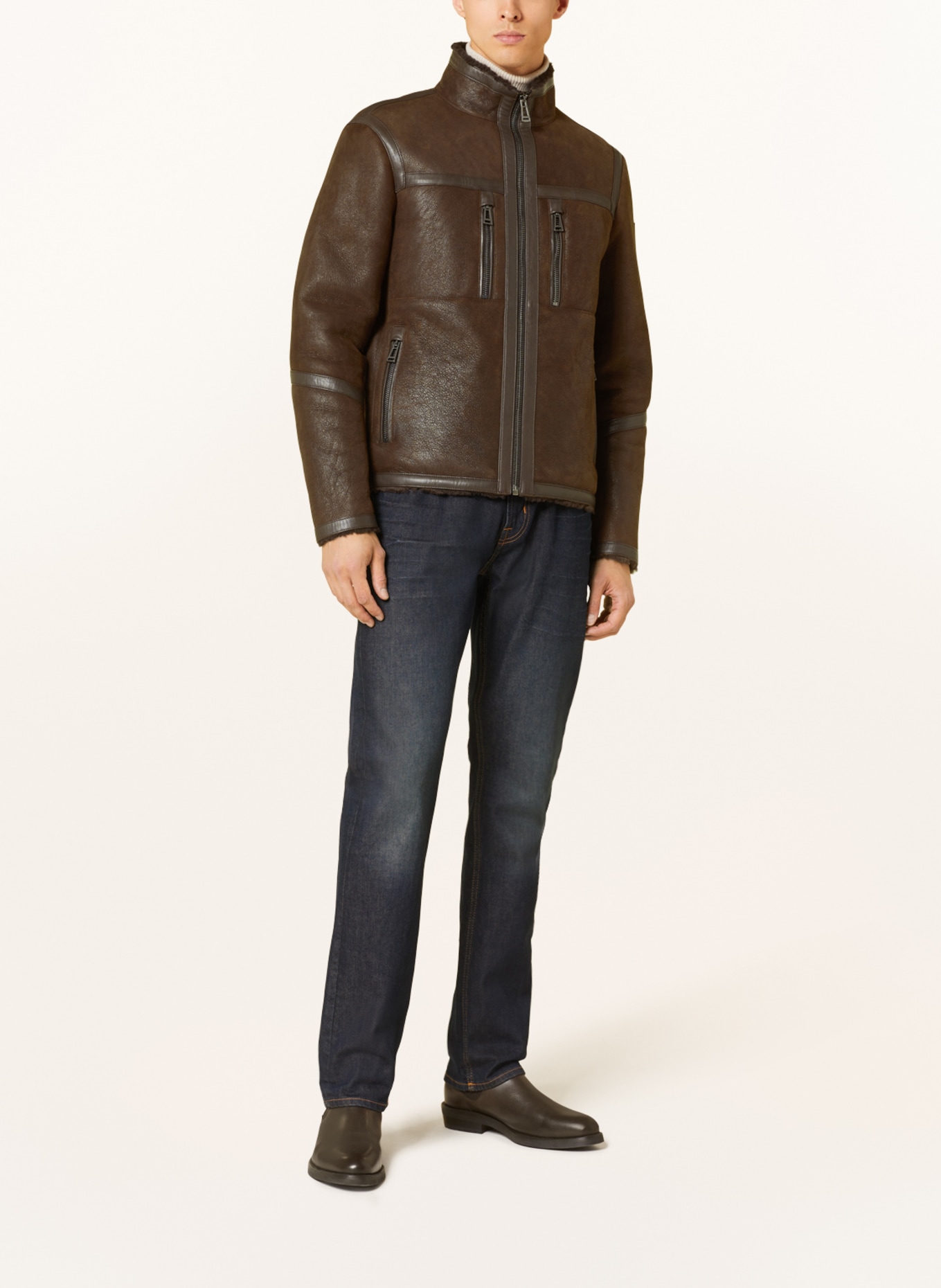 BELSTAFF Leather jacket TUNDRA with lambskin, Color: EARTH BROWN/EBONY EARTH BROWN/EBONY (Image 2)