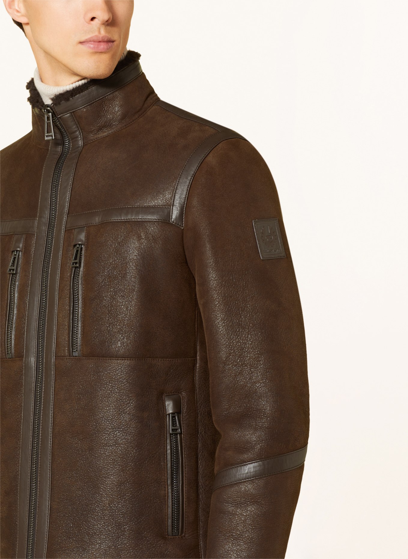 BELSTAFF Leather jacket TUNDRA with lambskin, Color: EARTH BROWN/EBONY EARTH BROWN/EBONY (Image 4)