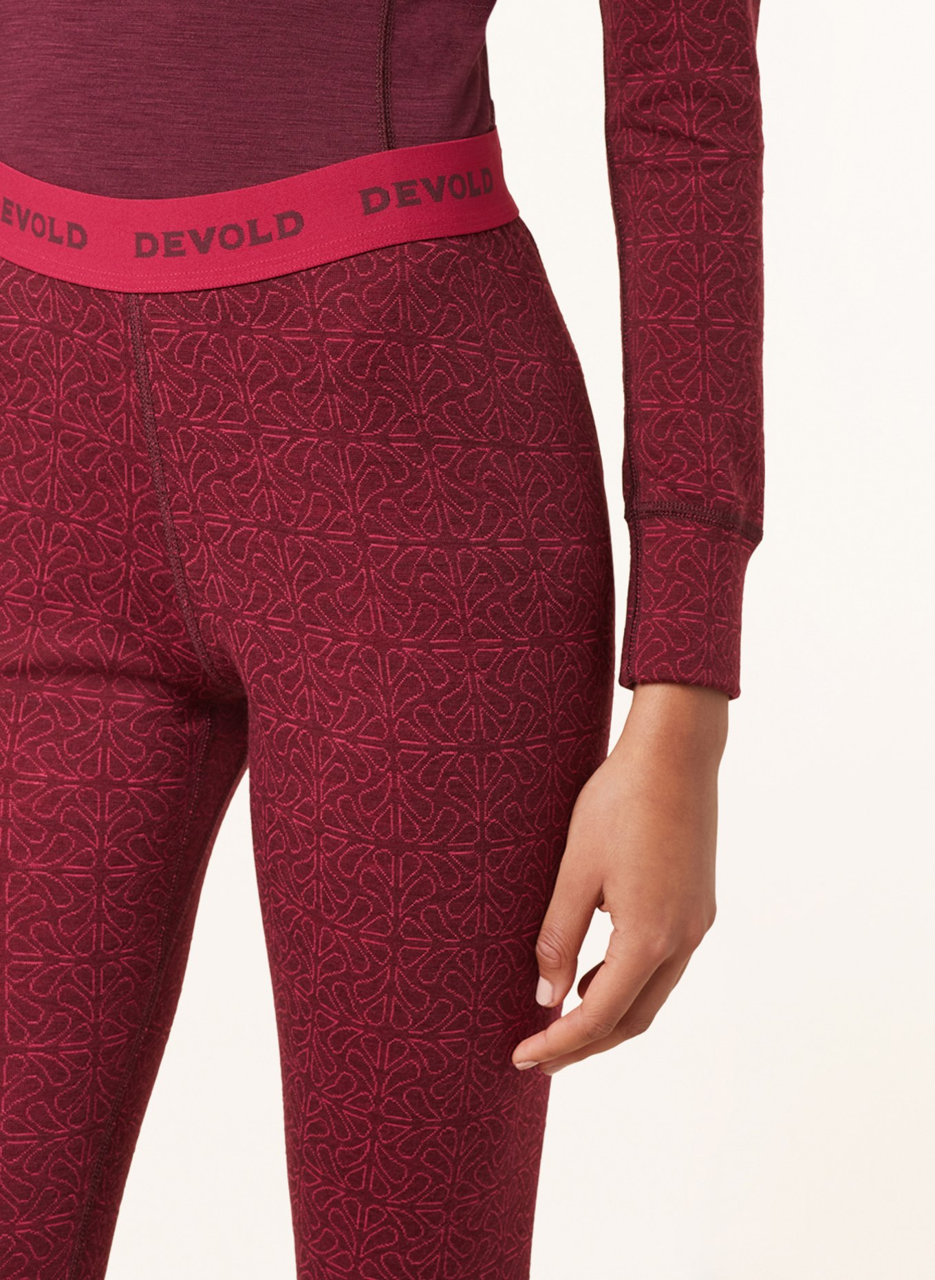 DEVOLD Functional underwear trousers DUO ACTIVE in merino wool , Color: DARK RED/ PINK (Image 5)