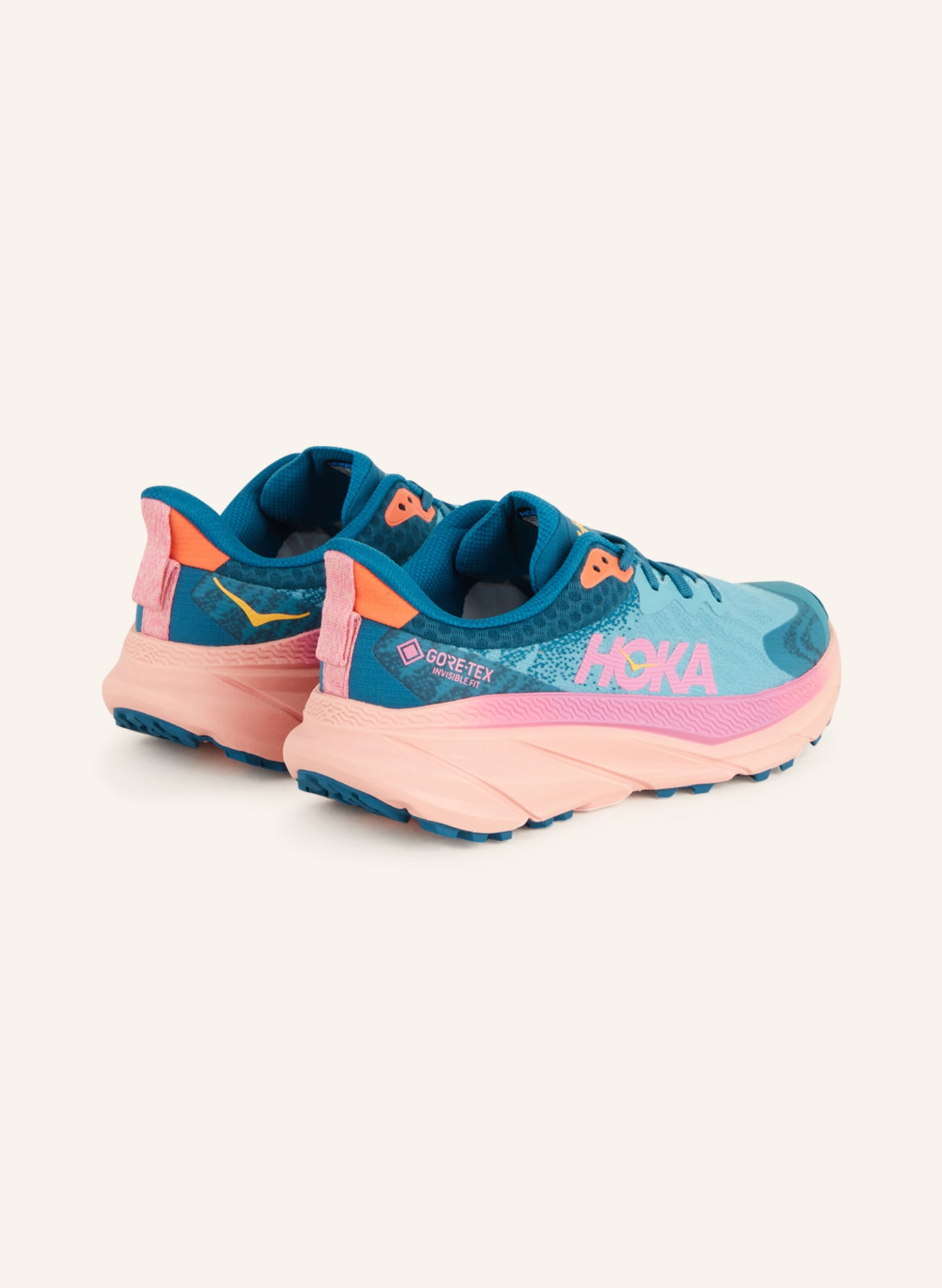 HOKA Trailrunning-Schuhe CHALLENGER 7 GTX, Farbe: PETROL/ PINK/ HELLORANGE (Bild 2)