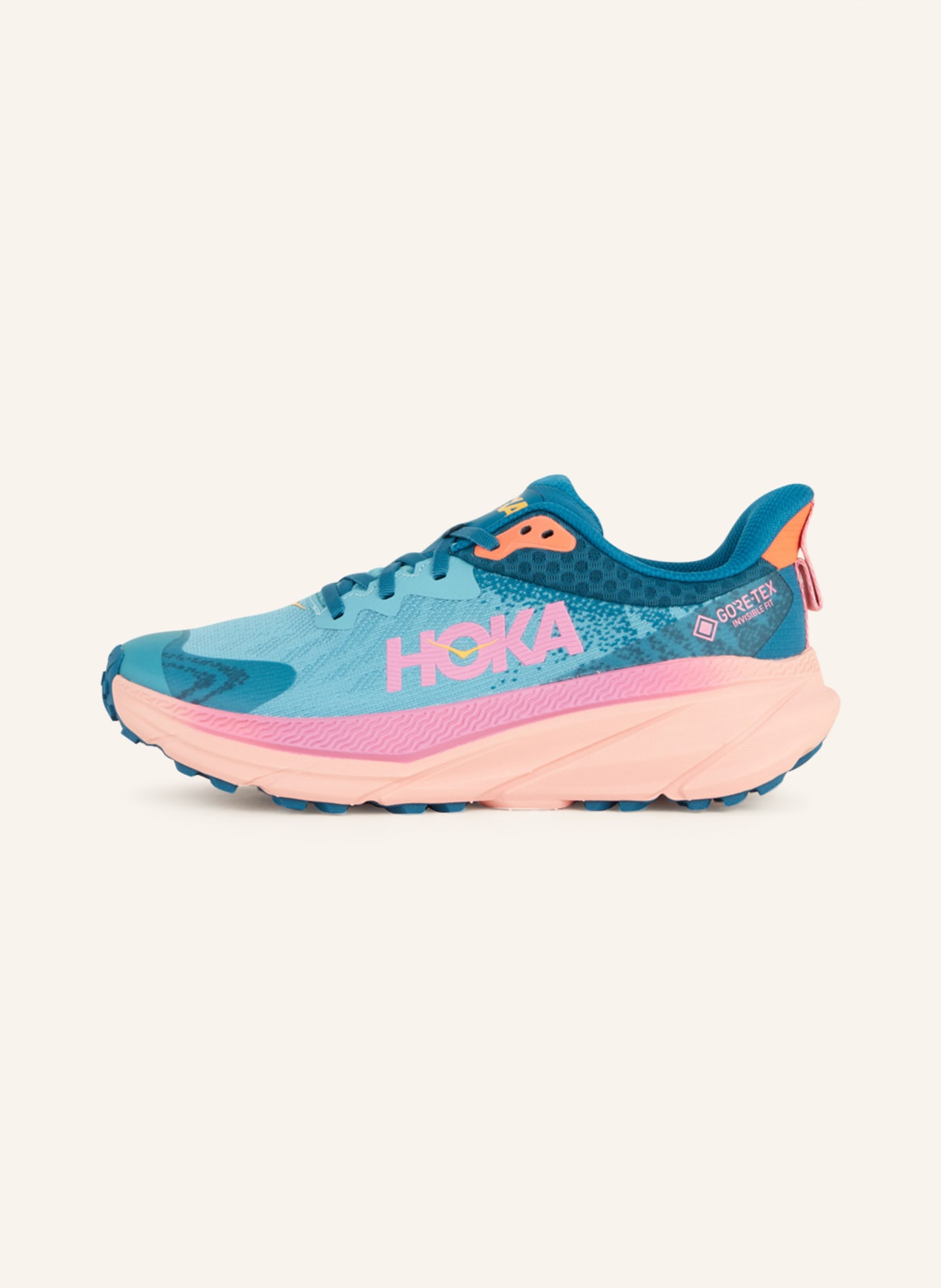 HOKA Trailrunning-Schuhe CHALLENGER 7 GTX, Farbe: PETROL/ PINK/ HELLORANGE (Bild 4)