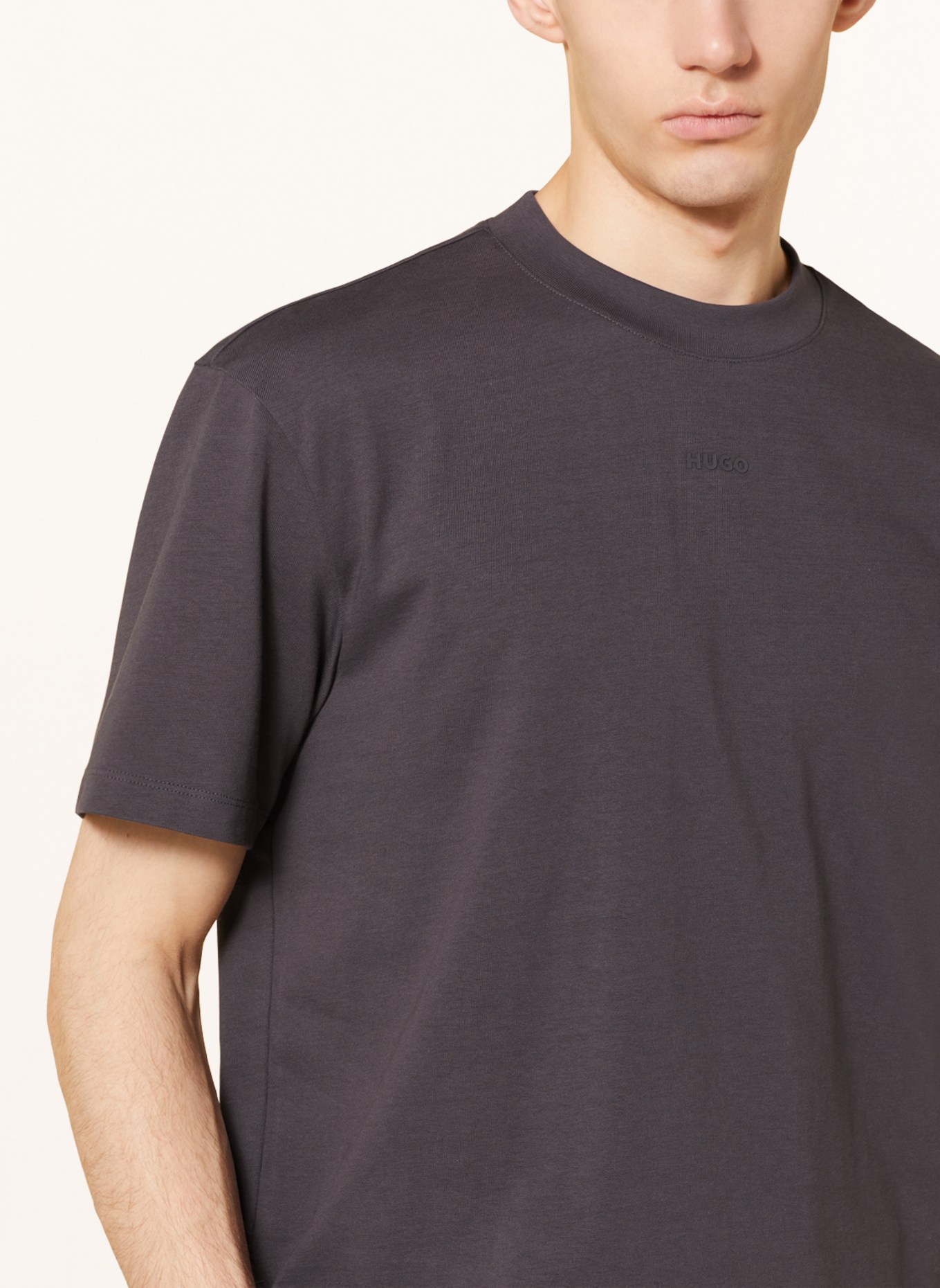 HUGO T-shirt DAPOLINO, Color: DARK GRAY (Image 4)