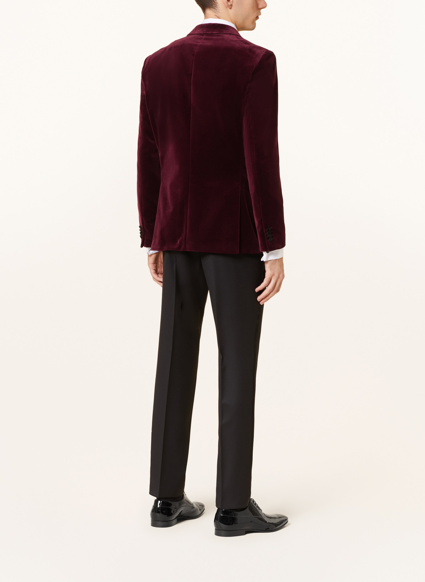 BOSS Smoking-Sakko HUTSON Slim Fit: DUNKELROT / SCHWARZ