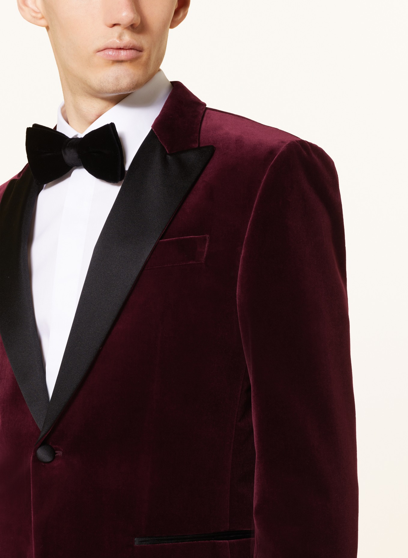 BOSS Smoking-Sakko HUTSON Slim Fit: DUNKELROT / SCHWARZ