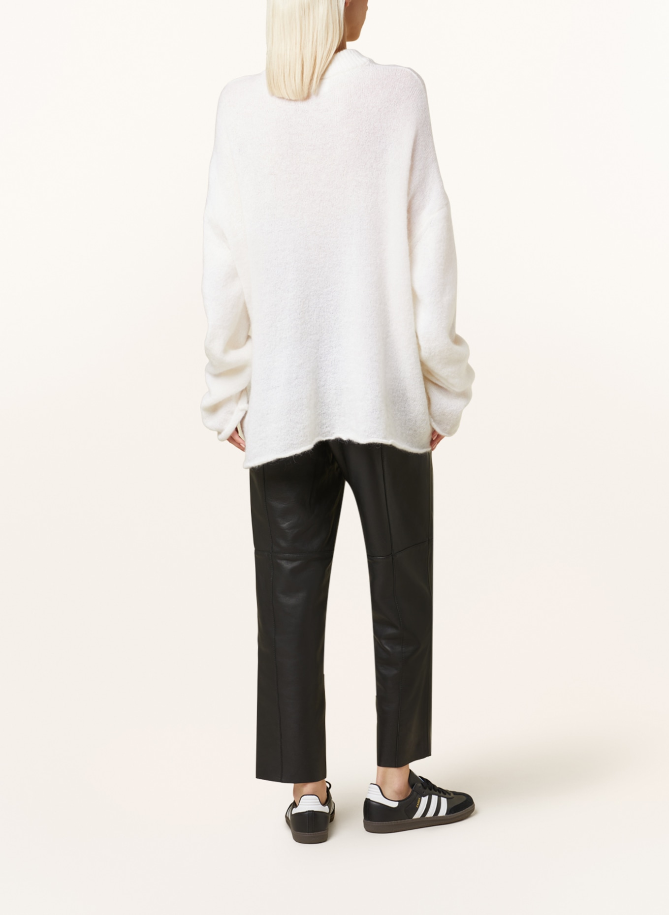 black palms Oversized sweater SELIMA with mohair, Color: ECRU (Image 3)