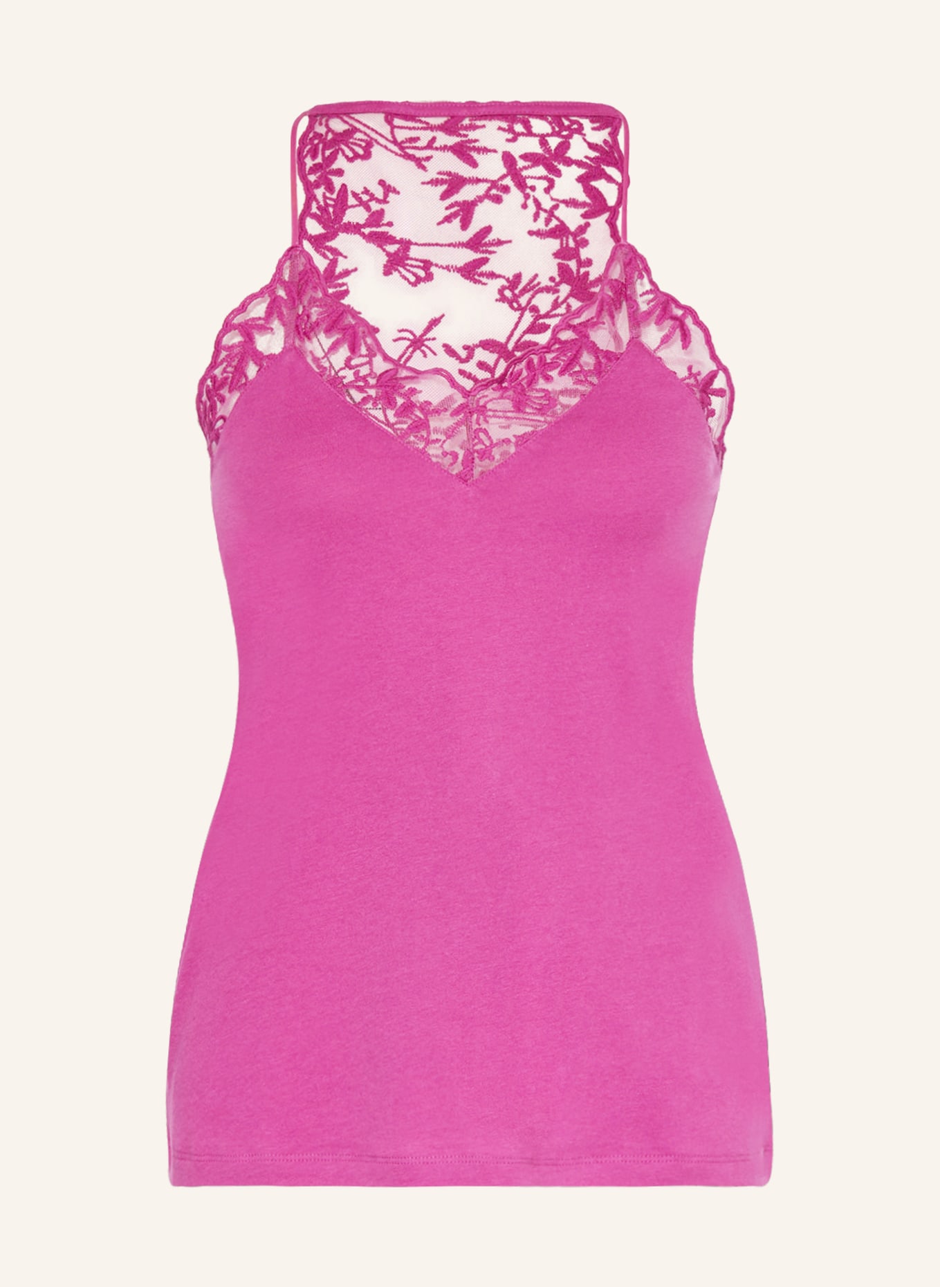 LANIUS Top with lace, Color: FUCHSIA (Image 1)