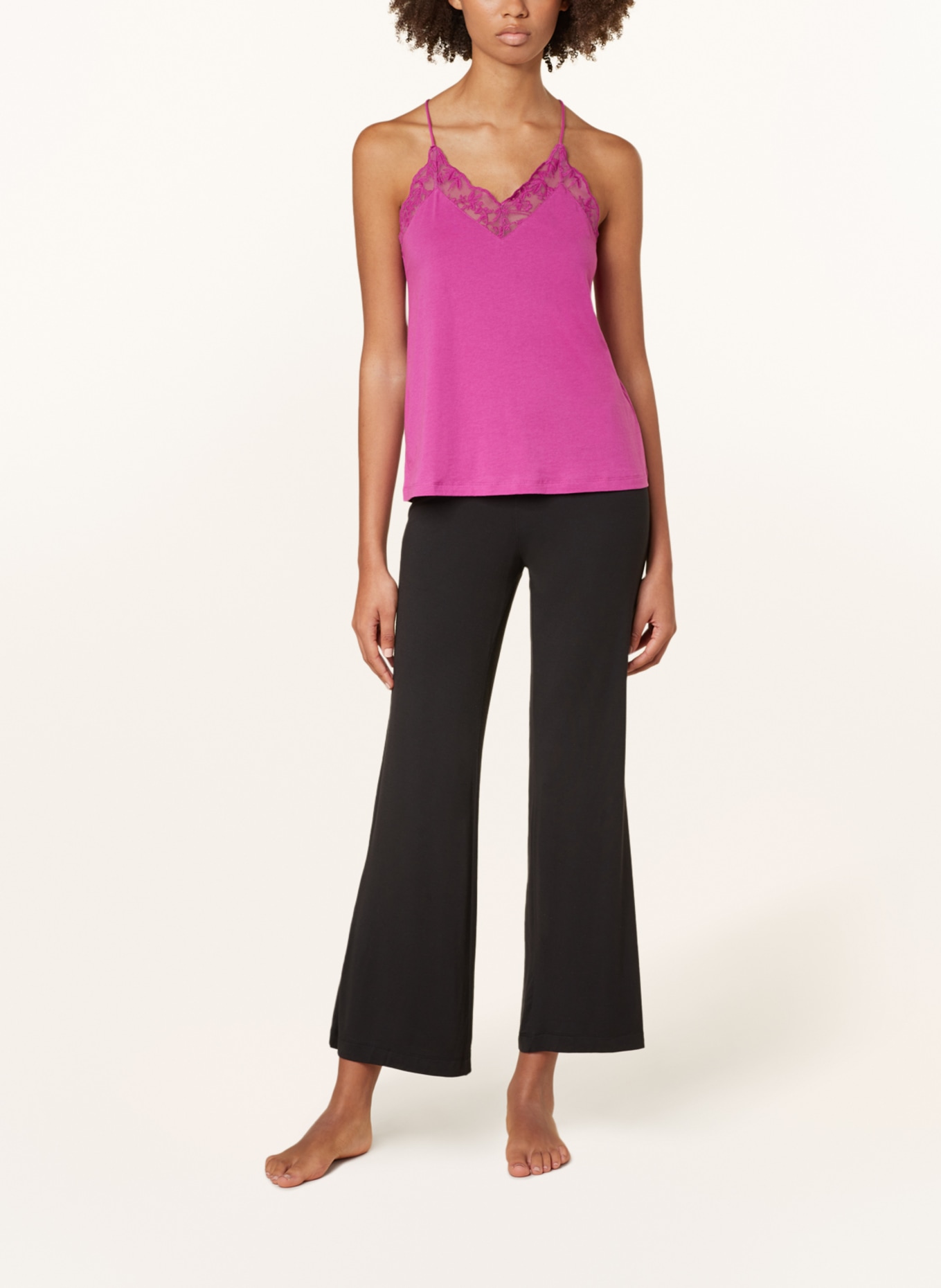 LANIUS Top with lace, Color: FUCHSIA (Image 2)
