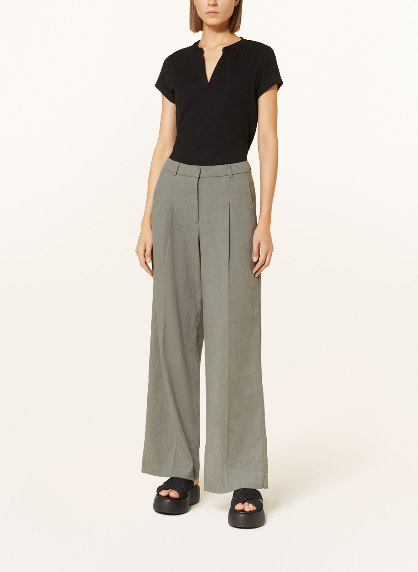 CAMBIO Hose MIRA mit Leinen: GRAU