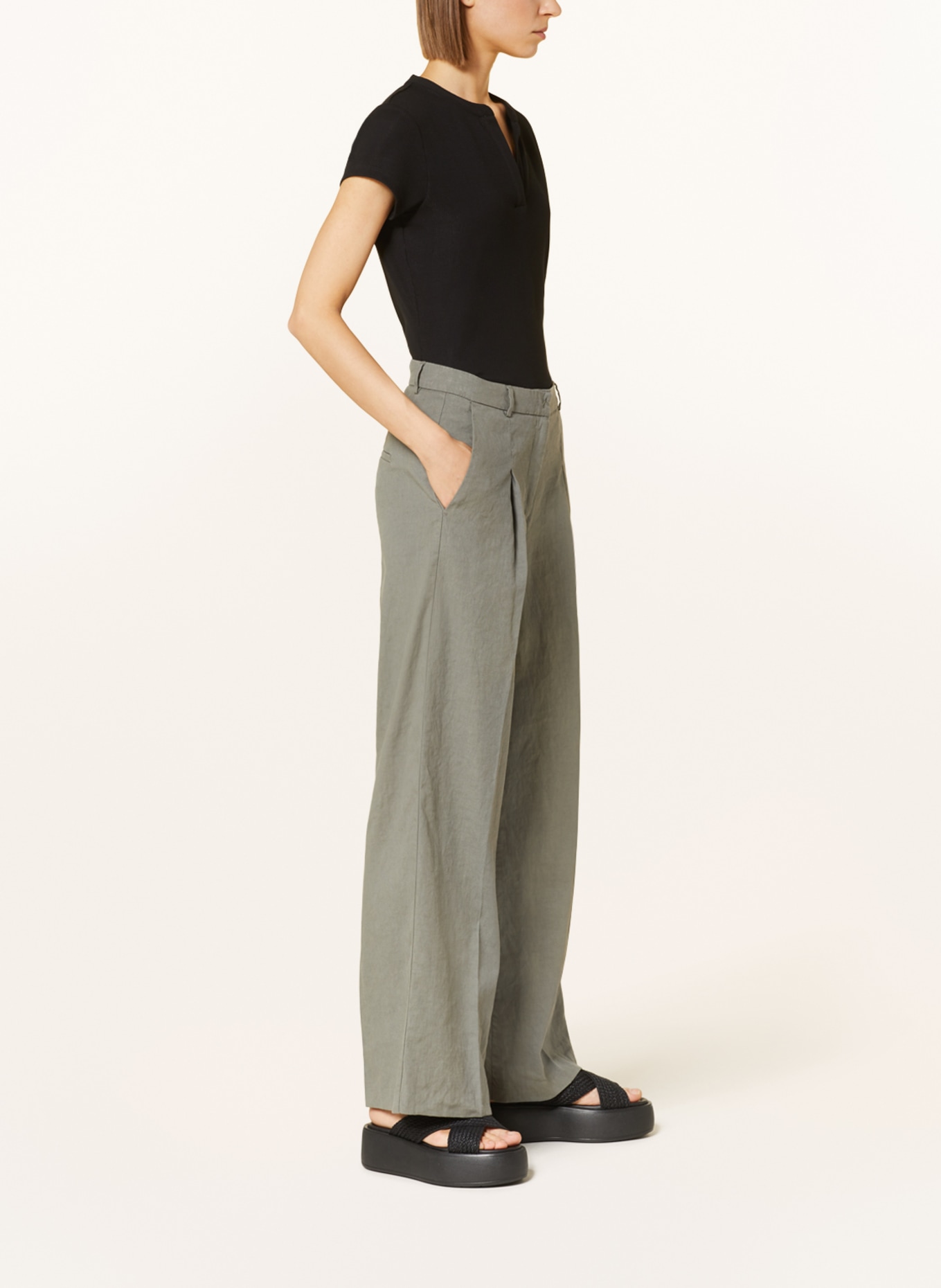 CAMBIO Hose MIRA mit Leinen: GRAU