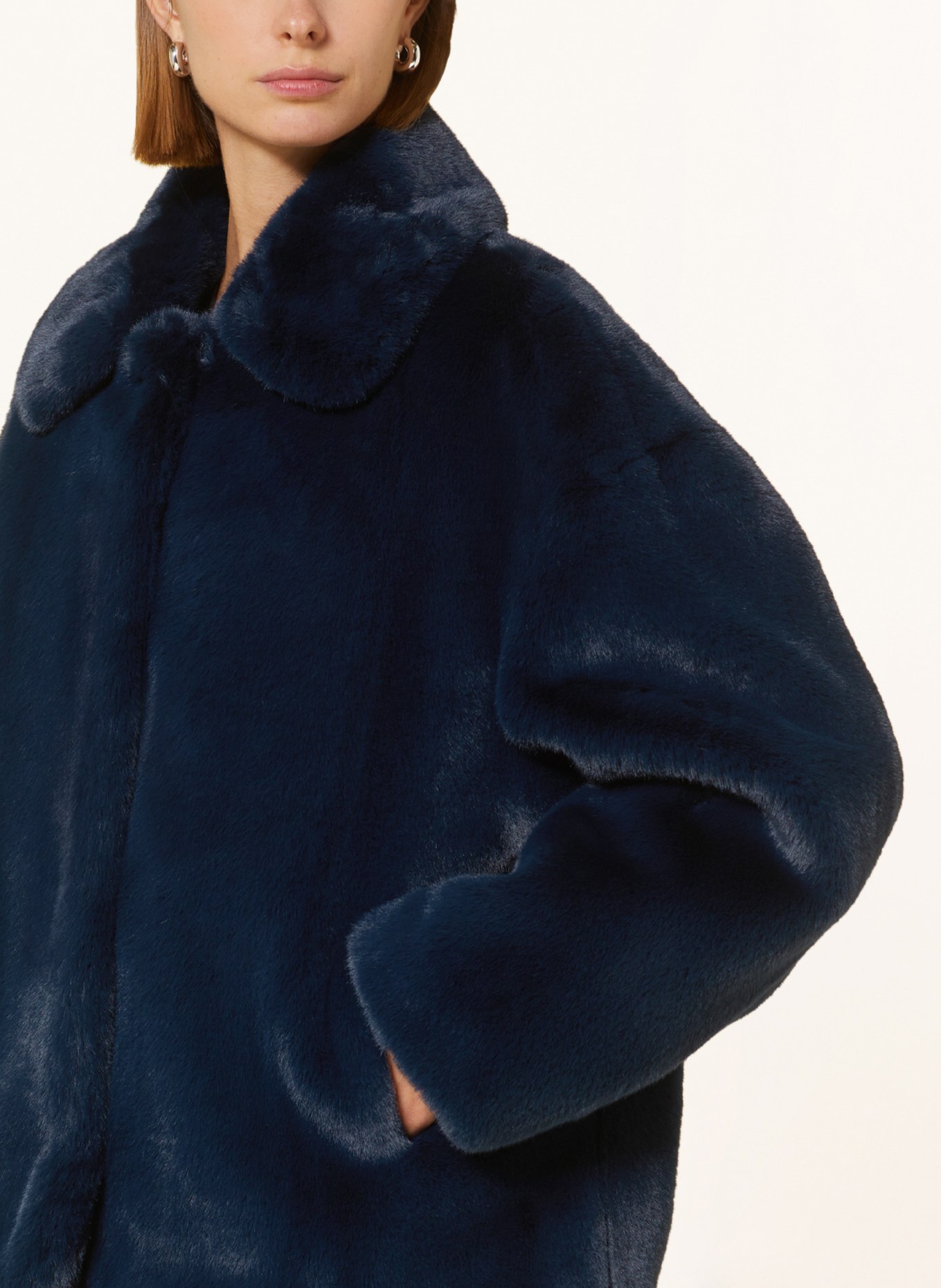 TED BAKER Faux fur jacket LILIAM, Color: DARK BLUE (Image 4)