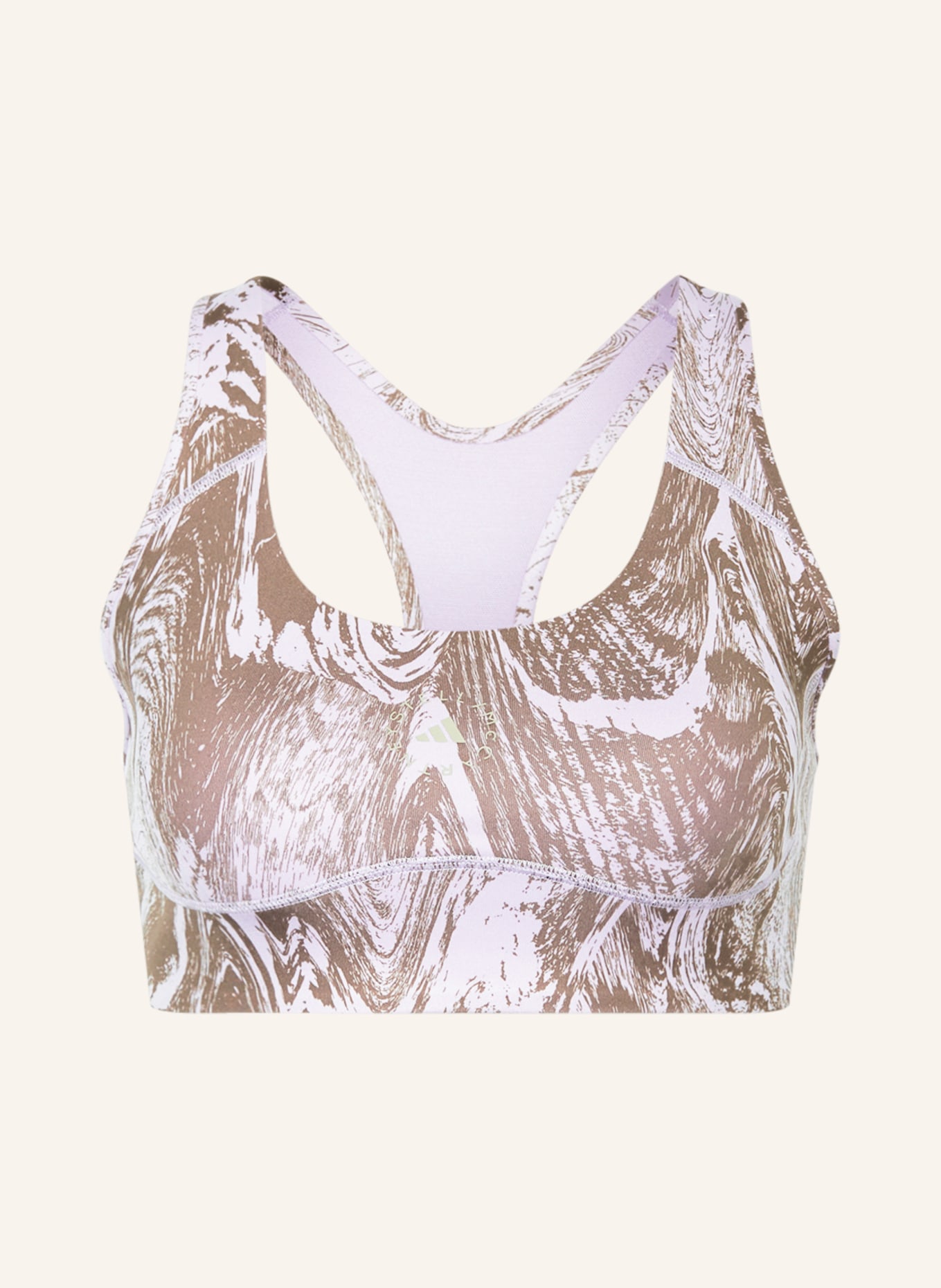 adidas by Stella McCartney Sports bra TRUE PROPOSE POWER IMPACT with mesh, Color: LIGHT PURPLE/ KHAKI (Image 1)