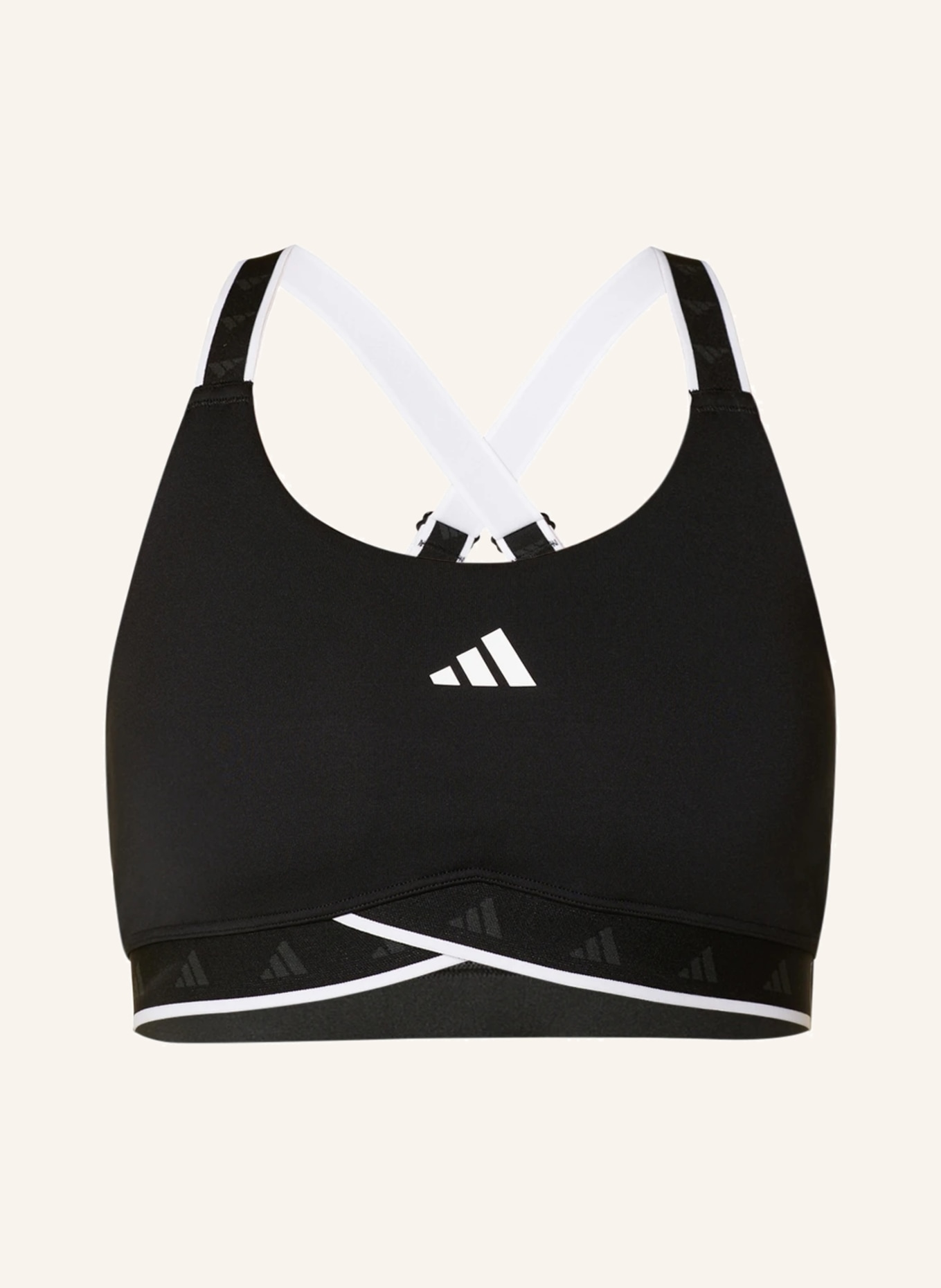 adidas Sports bra, Color: BLACK/ WHITE (Image 1)
