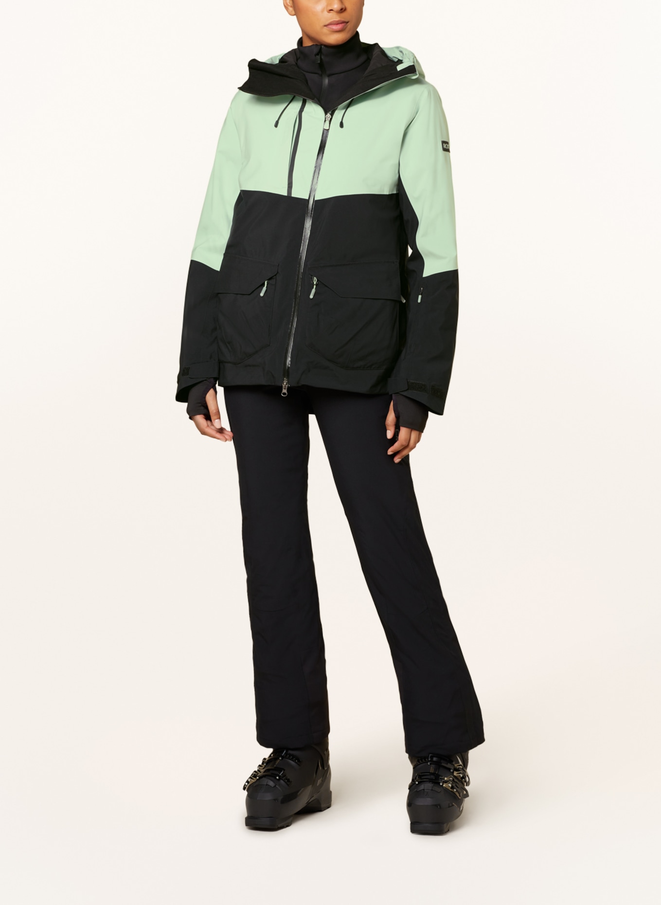 ROXY Ski jacket GORE-TEX® STRETCH PURELINES, Color: LIGHT GREEN/ BLACK (Image 2)