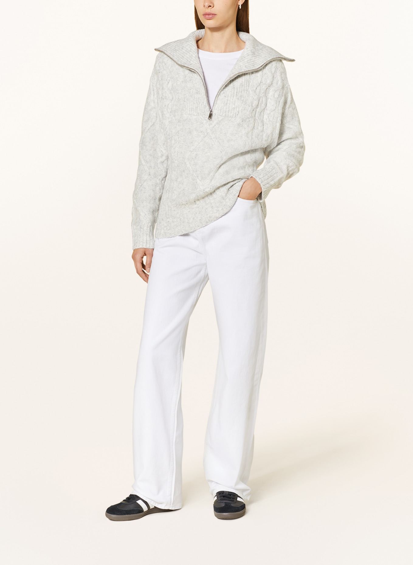 gina tricot Half-zip sweater, Color: LIGHT GRAY (Image 2)