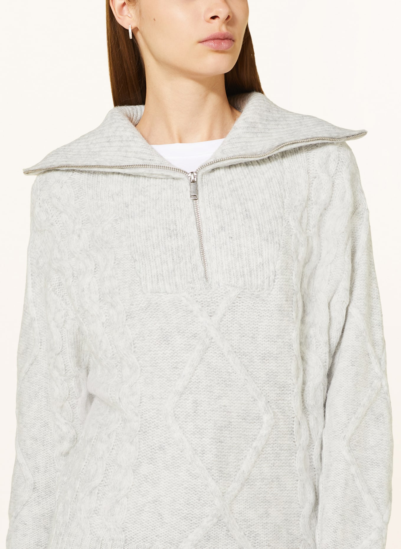 gina tricot Half-zip sweater, Color: LIGHT GRAY (Image 4)