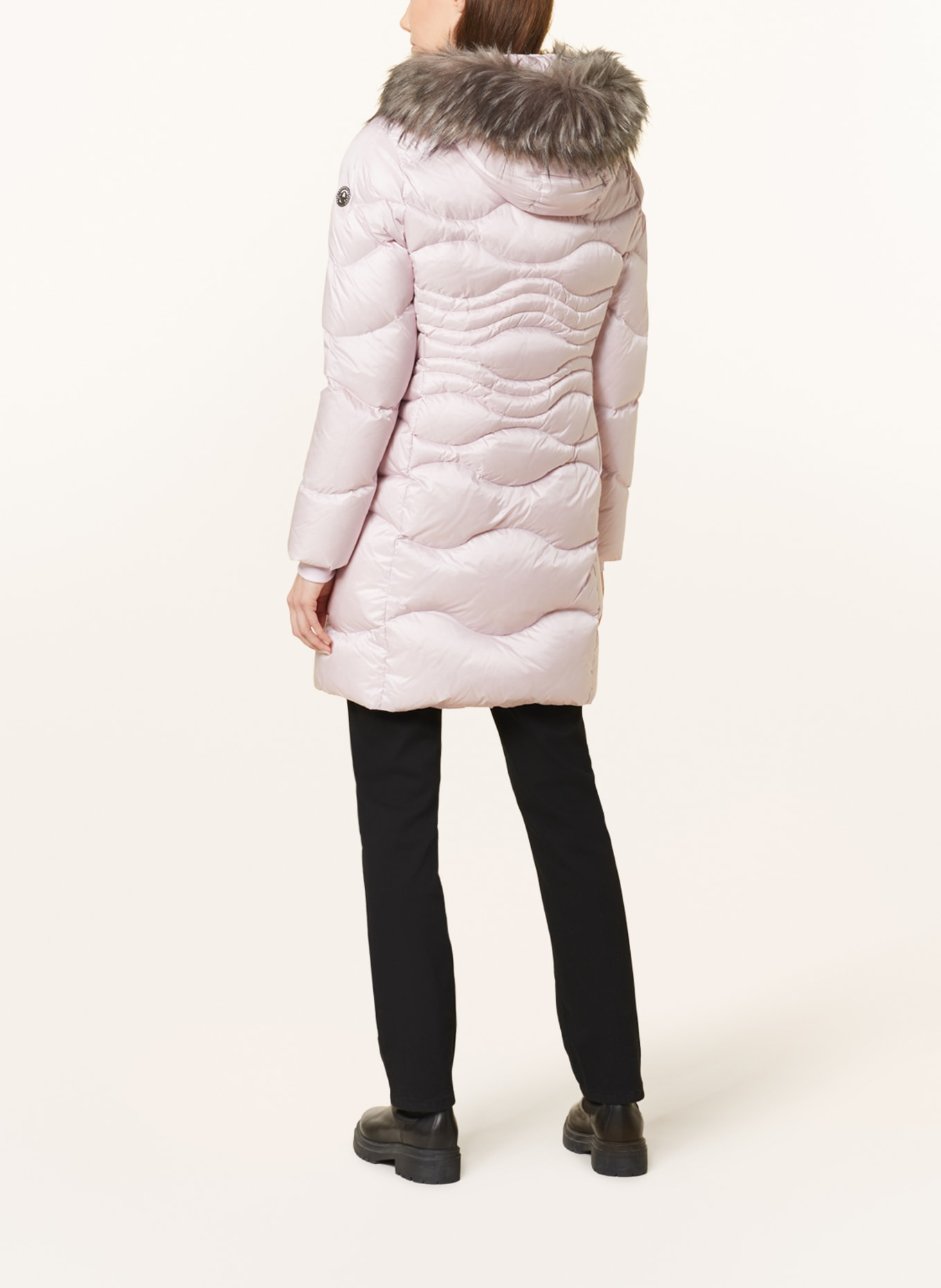 SPORTALM Down coat with detachable hood and faux fur, Color: LIGHT PINK (Image 3)