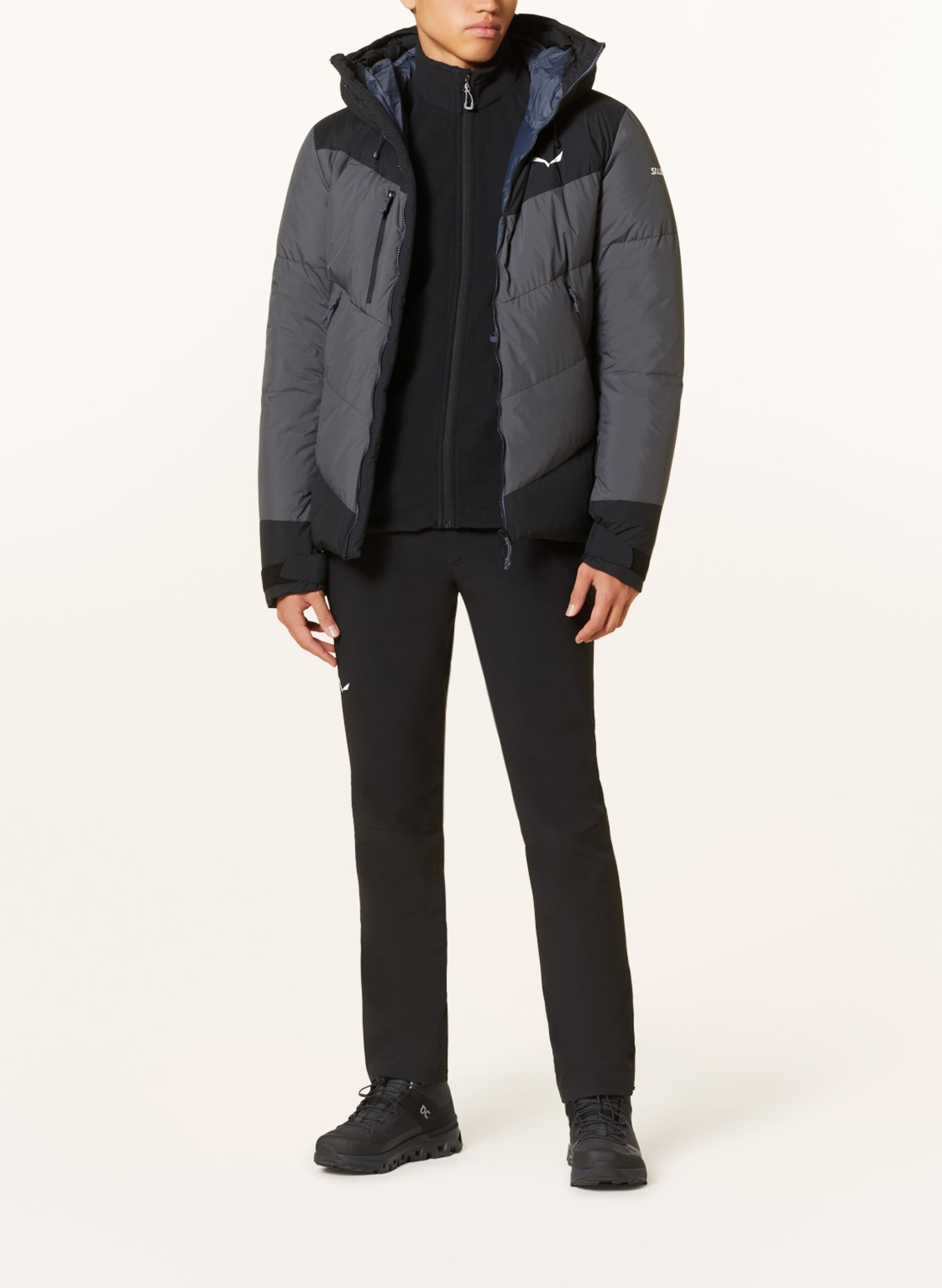 SALEWA Down jacket ORTLES, Color: BLACK/ DARK GRAY (Image 2)