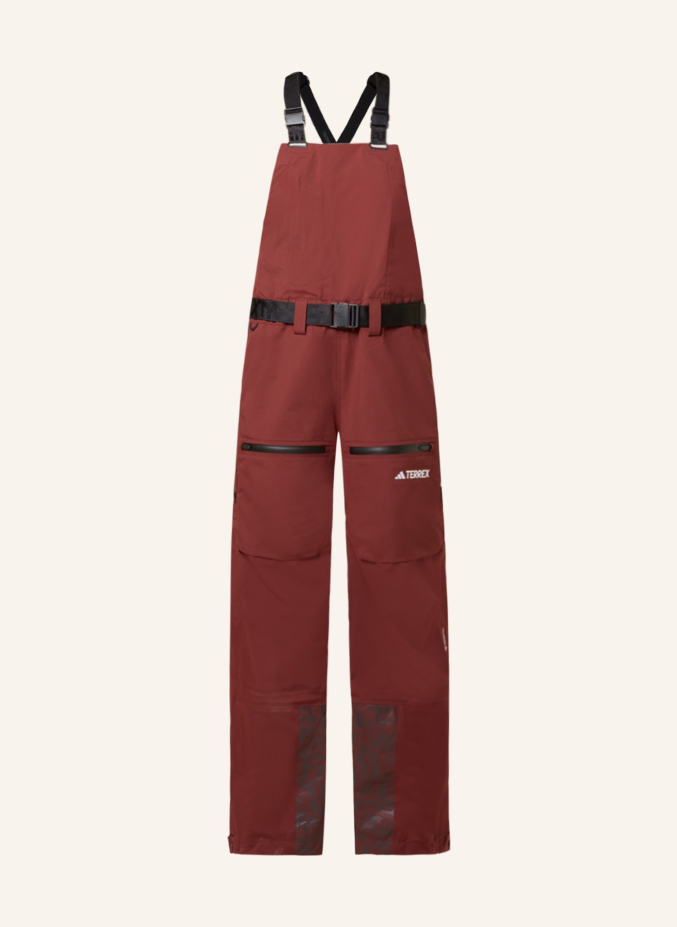 adidas Spodnie narciarskie TERREX TECHROCK 3L GORE-TEX BIB, Kolor: CIEMNOCZERWONY (Obrazek 1)