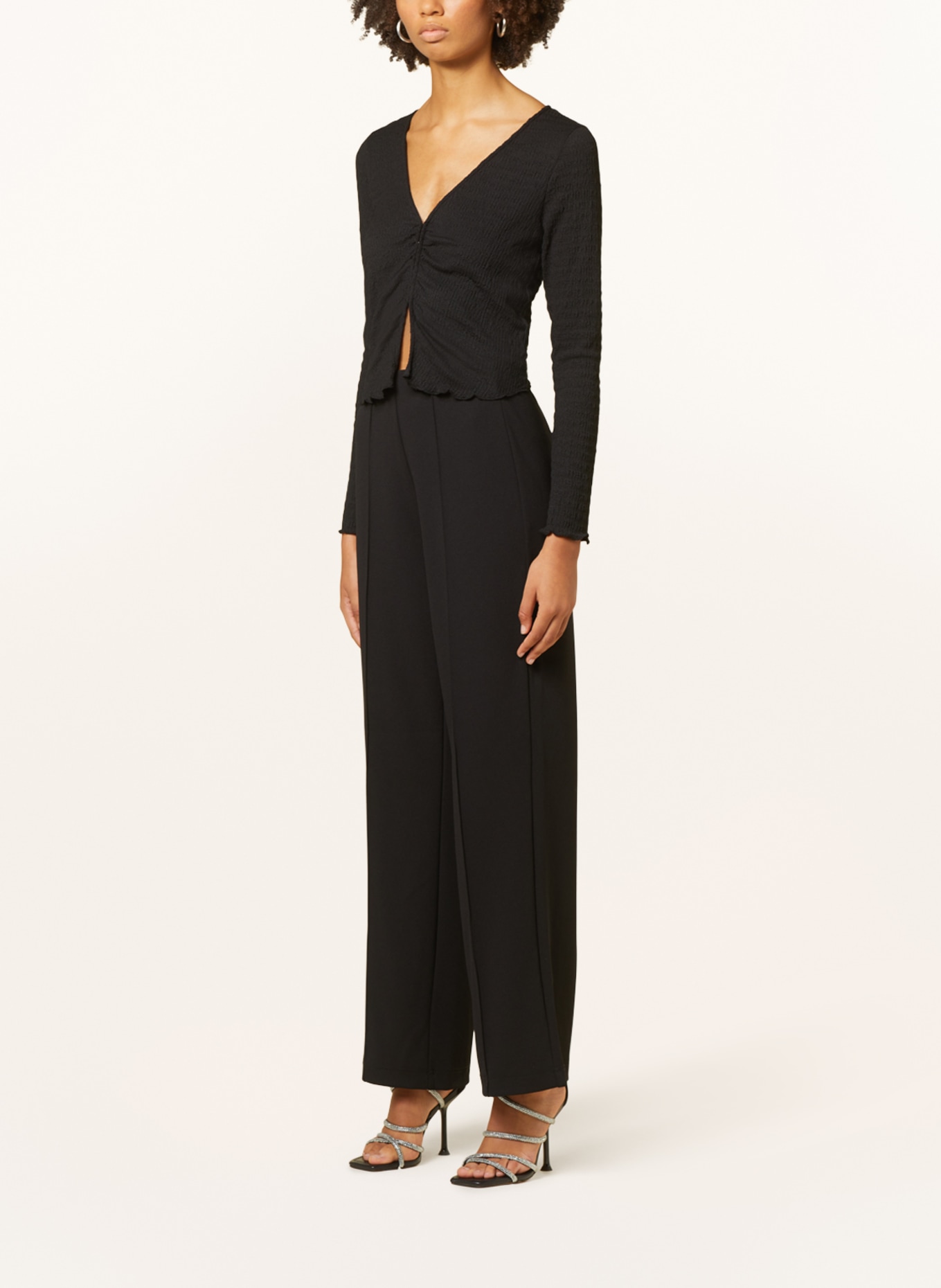 ONLY Wide leg trousers, Color: BLACK (Image 2)