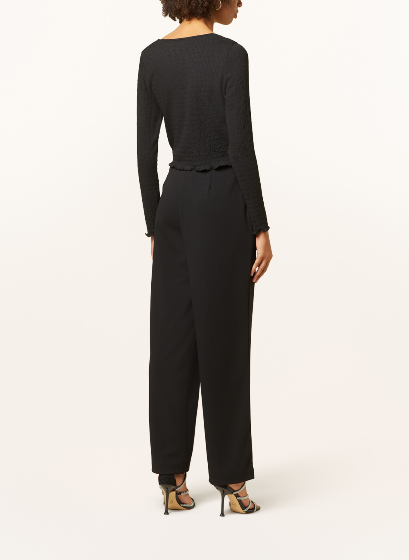 ONLY Wide leg trousers, Color: BLACK (Image 3)