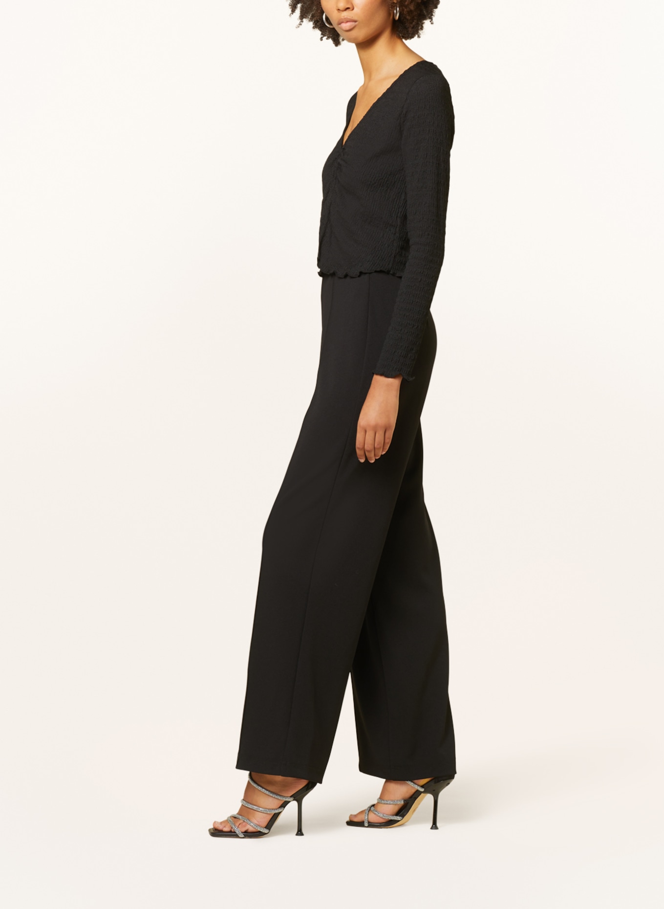ONLY Wide leg trousers, Color: BLACK (Image 4)