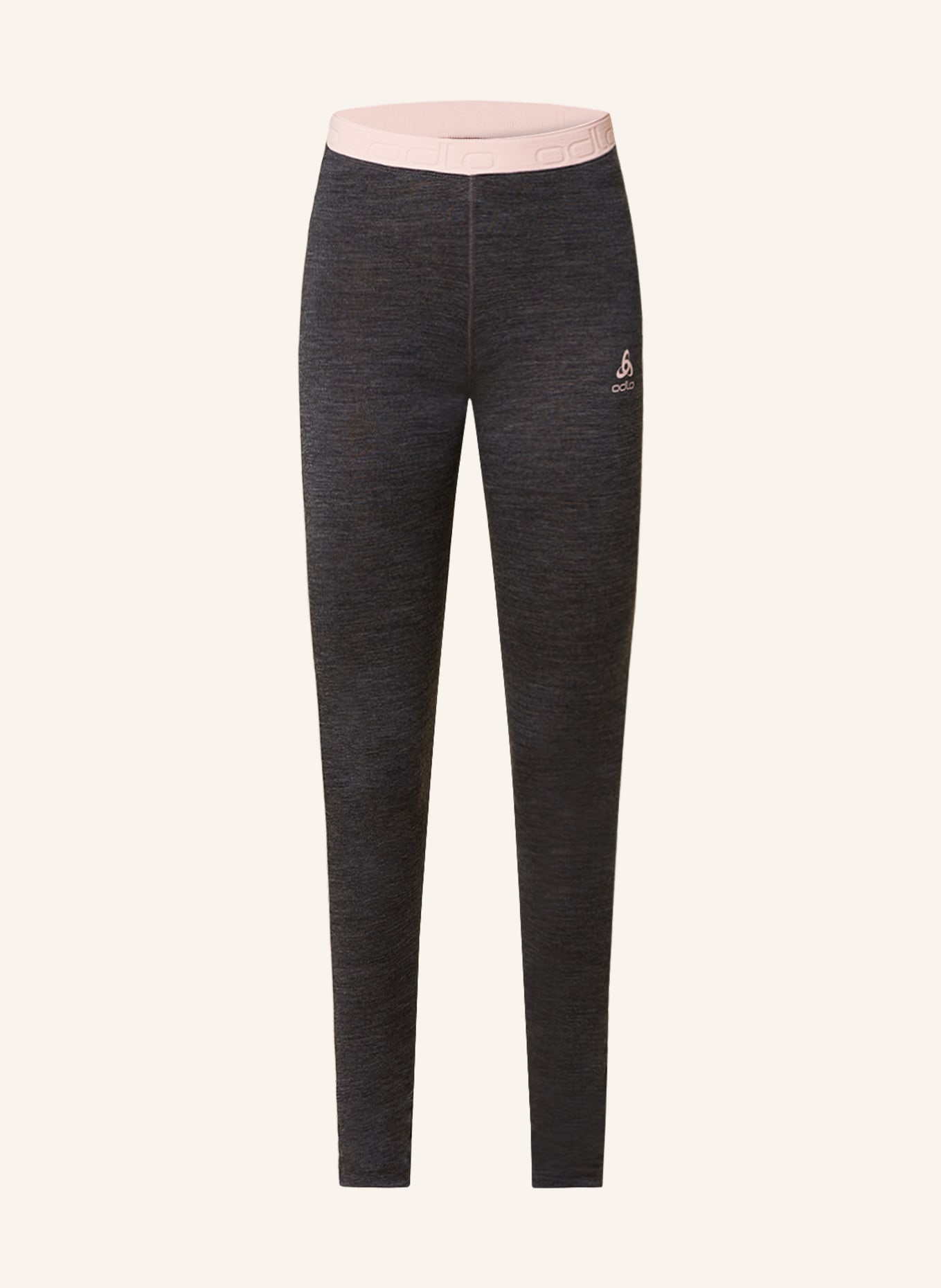 odlo Functional baselayer trousers PERFORMANCE WOOL 150 with merino wool, Color: DARK GRAY/ PINK (Image 1)