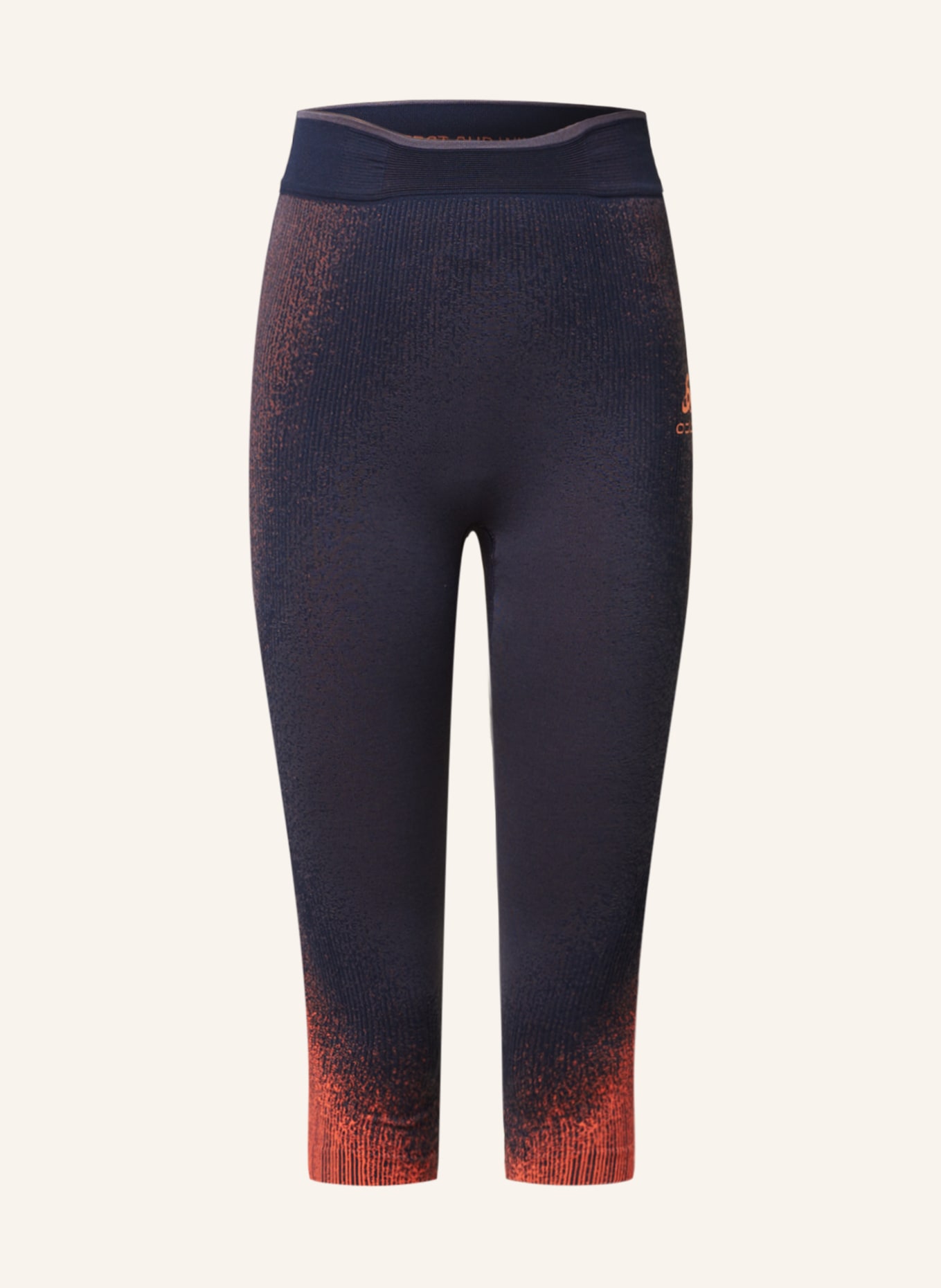 odlo Functional underwear trousers BLACKCOMB ECO with cropped leg length, Color: DARK BLUE/ ORANGE (Image 1)