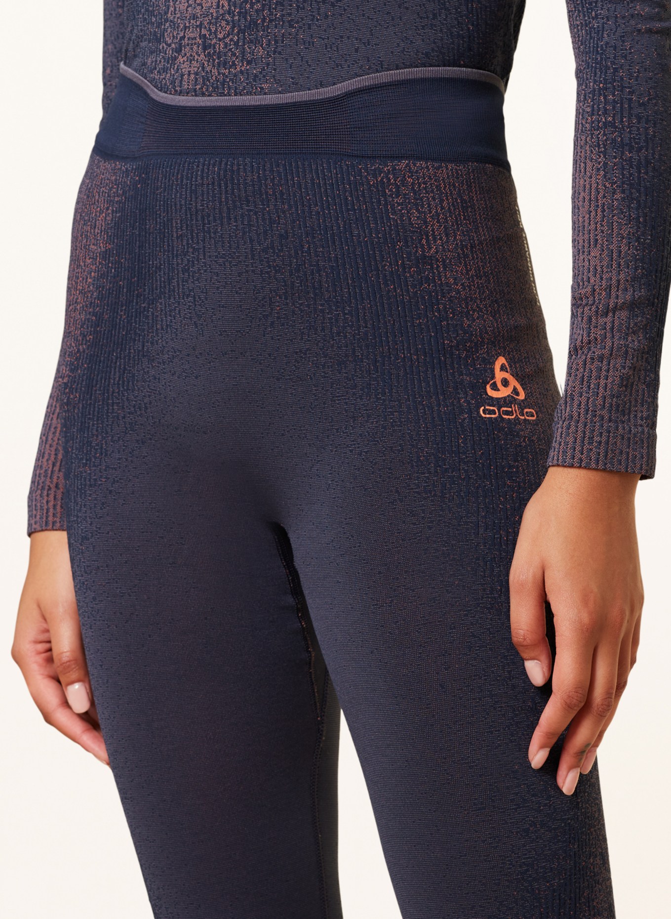 odlo Functional underwear trousers BLACKCOMB ECO with cropped leg length, Color: DARK BLUE/ ORANGE (Image 5)