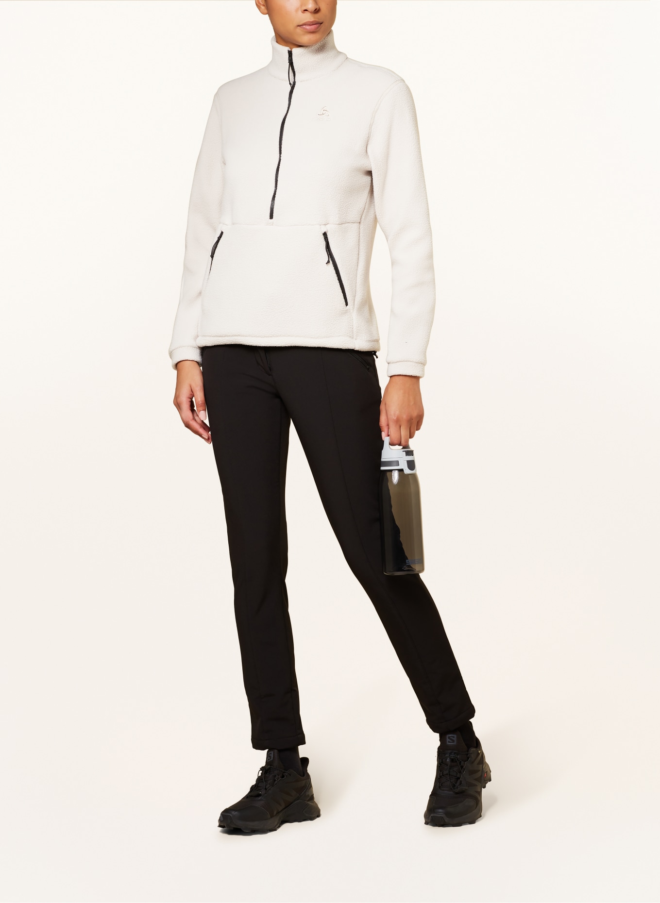 Odlo Womens Half Zip Fleece Top Black XS : : Fashion
