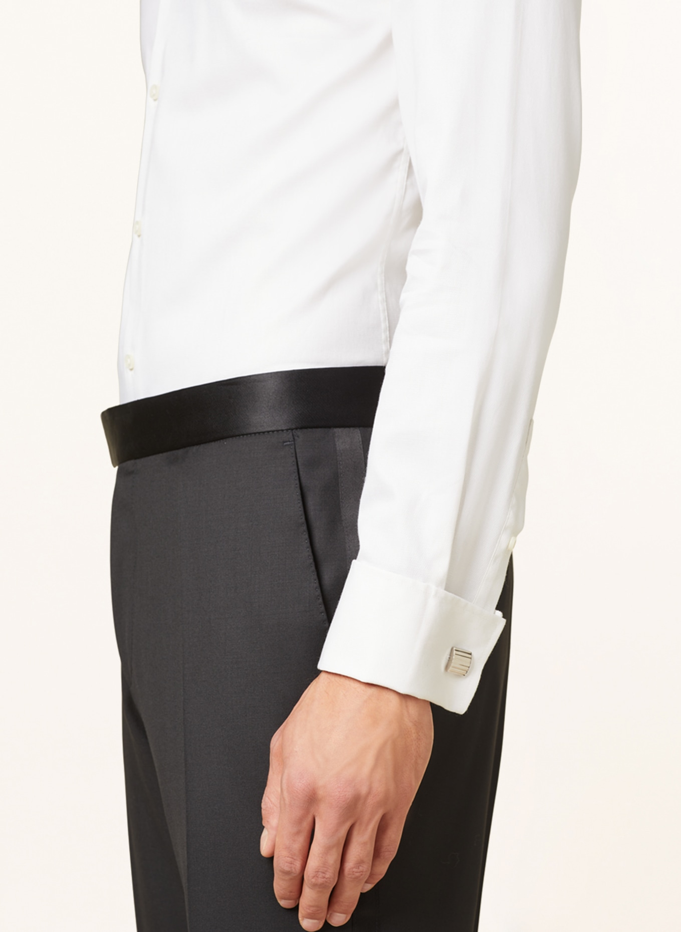 BOSS Shirt HANK slim fit with French cuffs, Color: CREAM (Image 6)