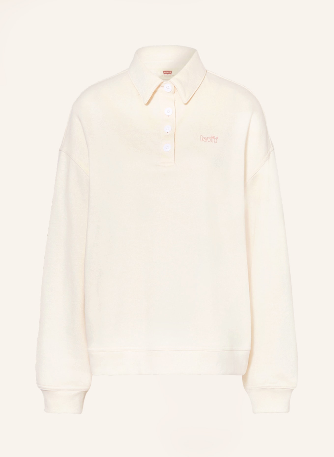 Levi's® Sweatshirt fabric polo shirt STEVIE, Color: CREAM (Image 1)
