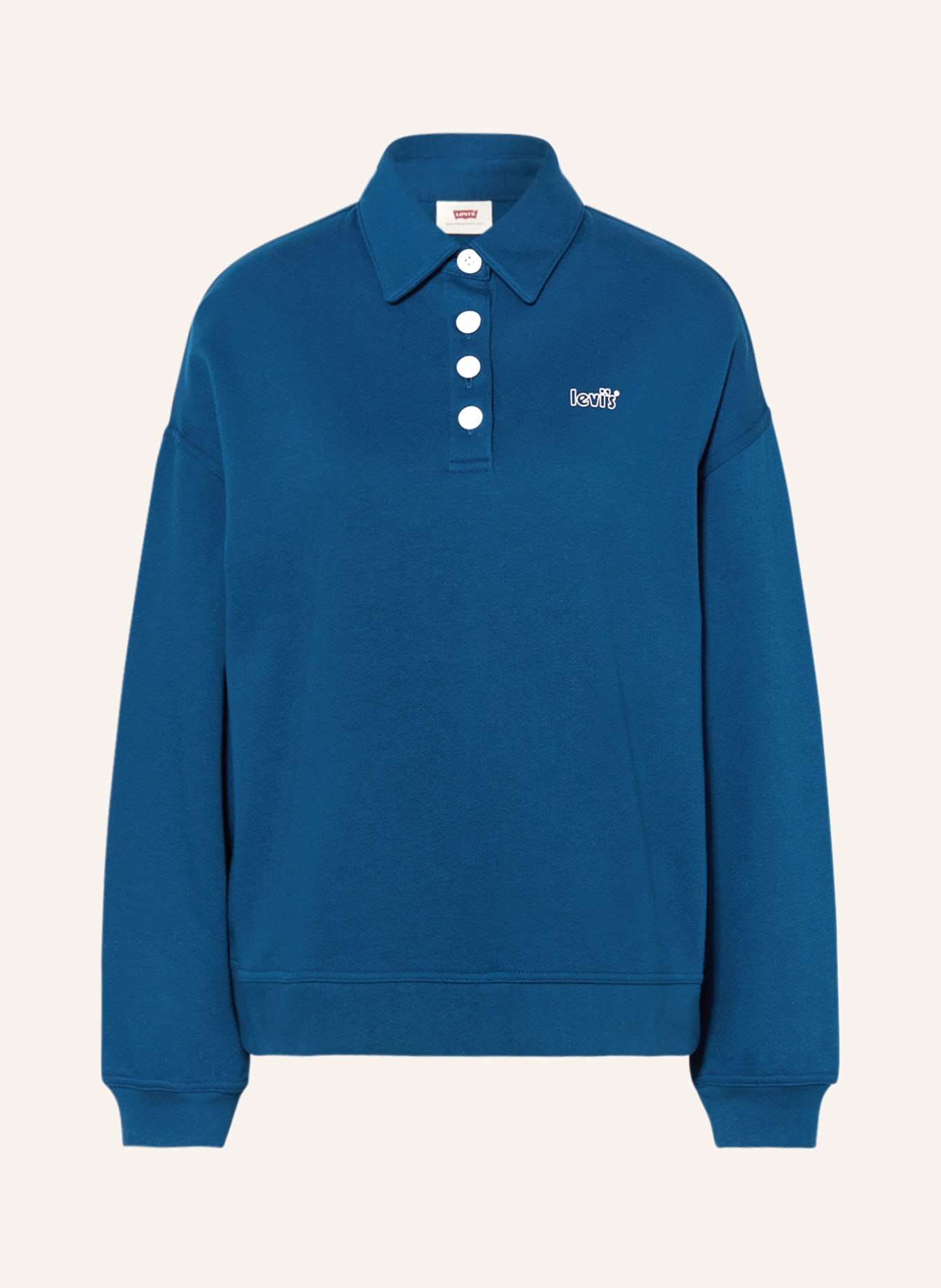 Levi's® Sweatshirt fabric polo shirt STEVIE, Color: BLUE (Image 1)