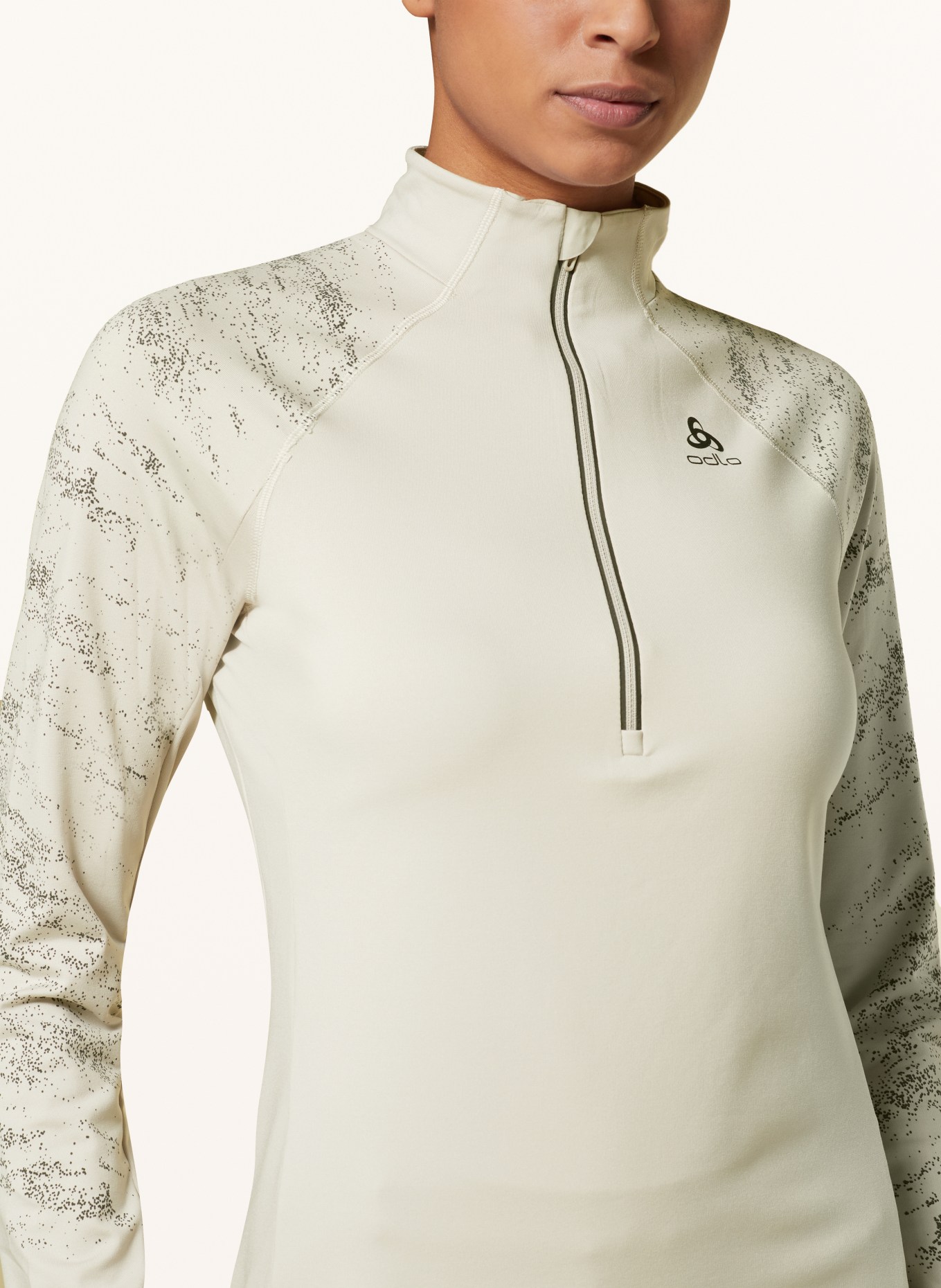 odlo Running shirt ZEROWEIGHT CERAMIWARM REFLECT, Color: CREAM/ BLACK (Image 4)