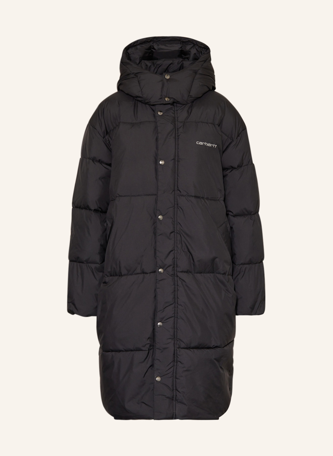 carhartt WIP Oversized quilted coat KILLINGTON with removable hood, Color: BLACK (Image 1)