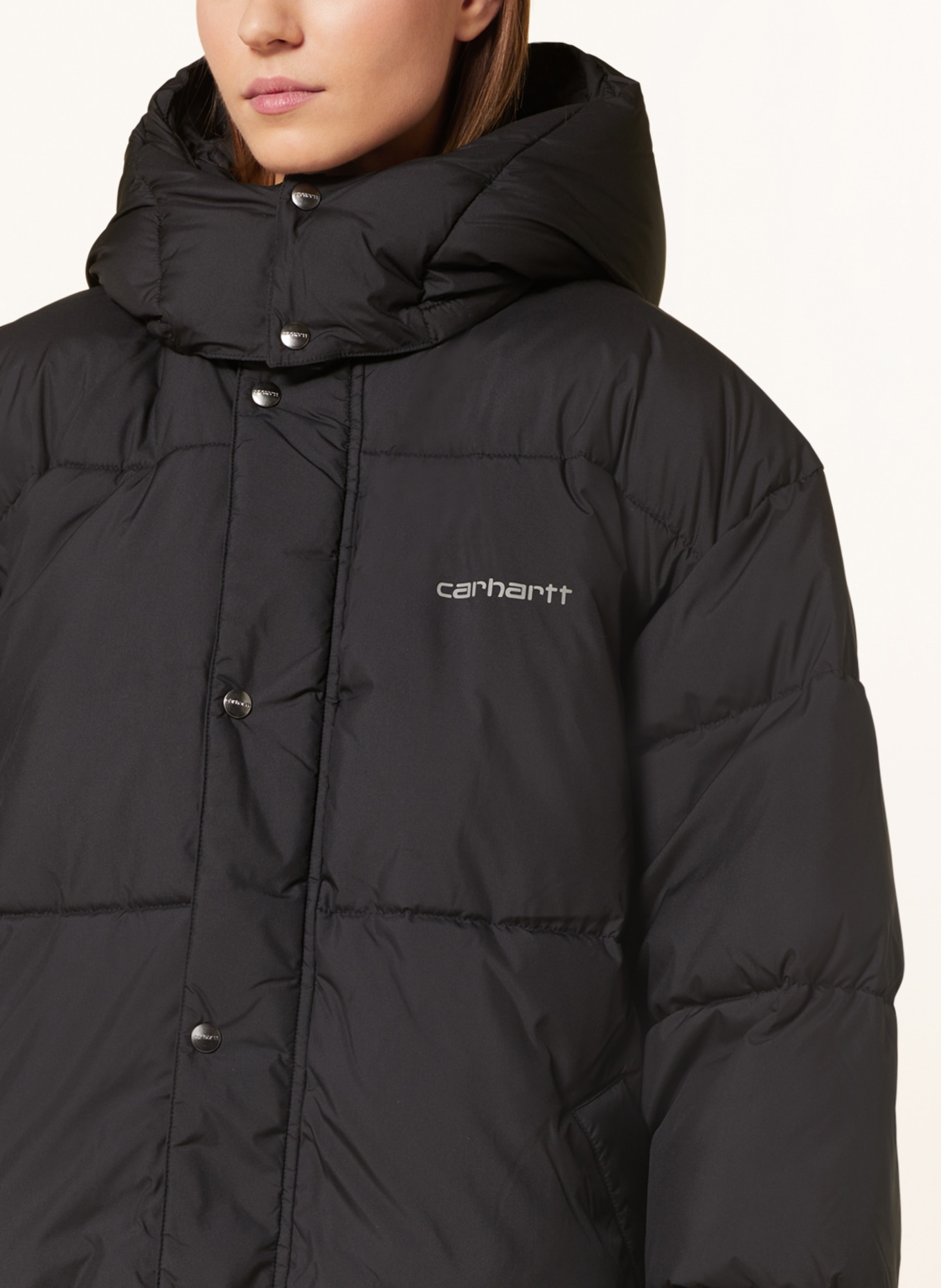 carhartt WIP Płaszcz pikowany oversized KILLINGTON z odpinanym kapturem, Kolor: CZARNY (Obrazek 5)