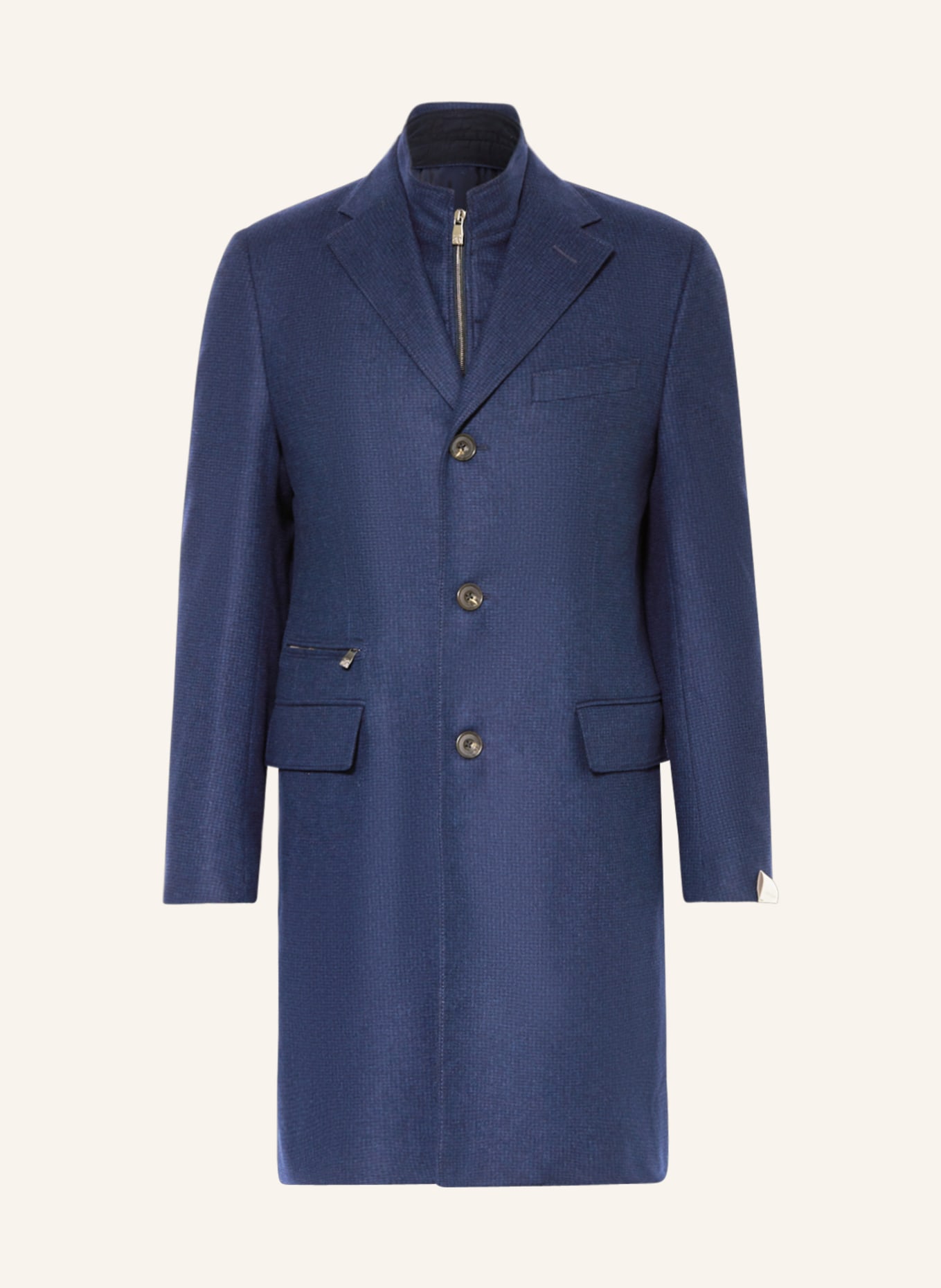 CORNELIANI Vlněný kabát, Barva: TMAVĚ MODRÁ (Obrázek 1)