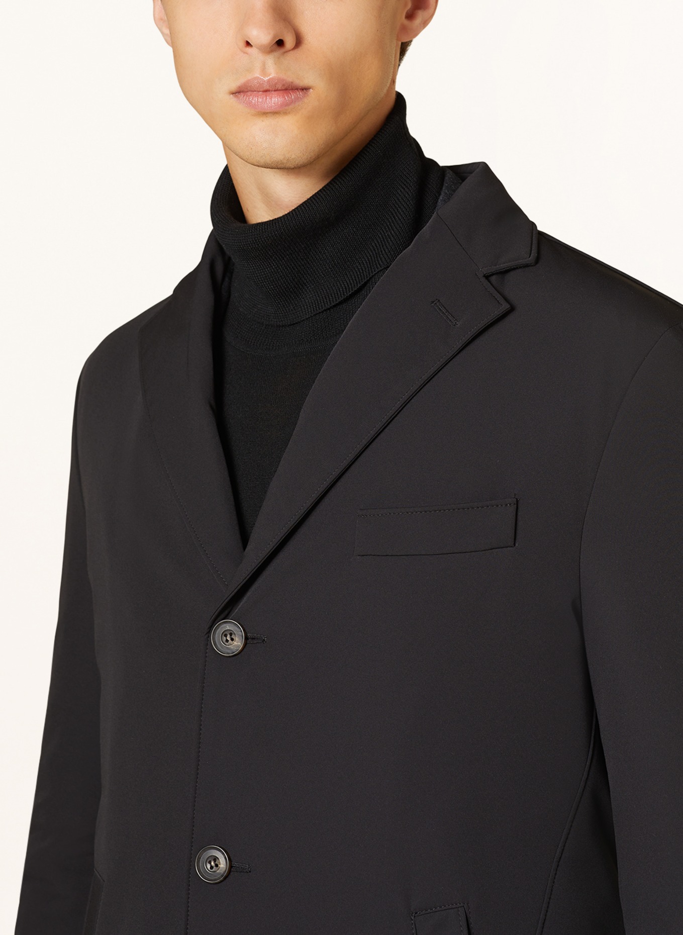 CORNELIANI Vlněný kabát s odnímatelnou krycí légou, Barva: ČERNÁ (Obrázek 6)